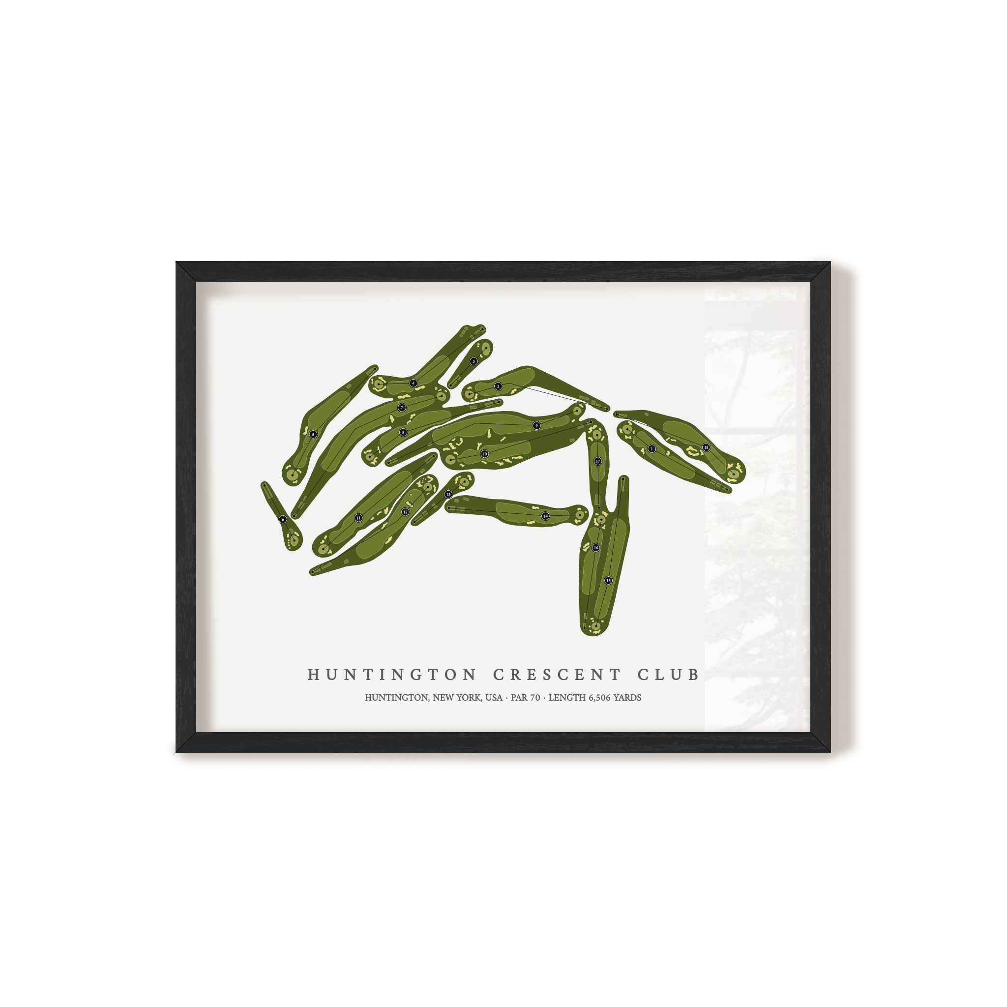 Huntington Crescent Club | Golf Course Print | Black Frame