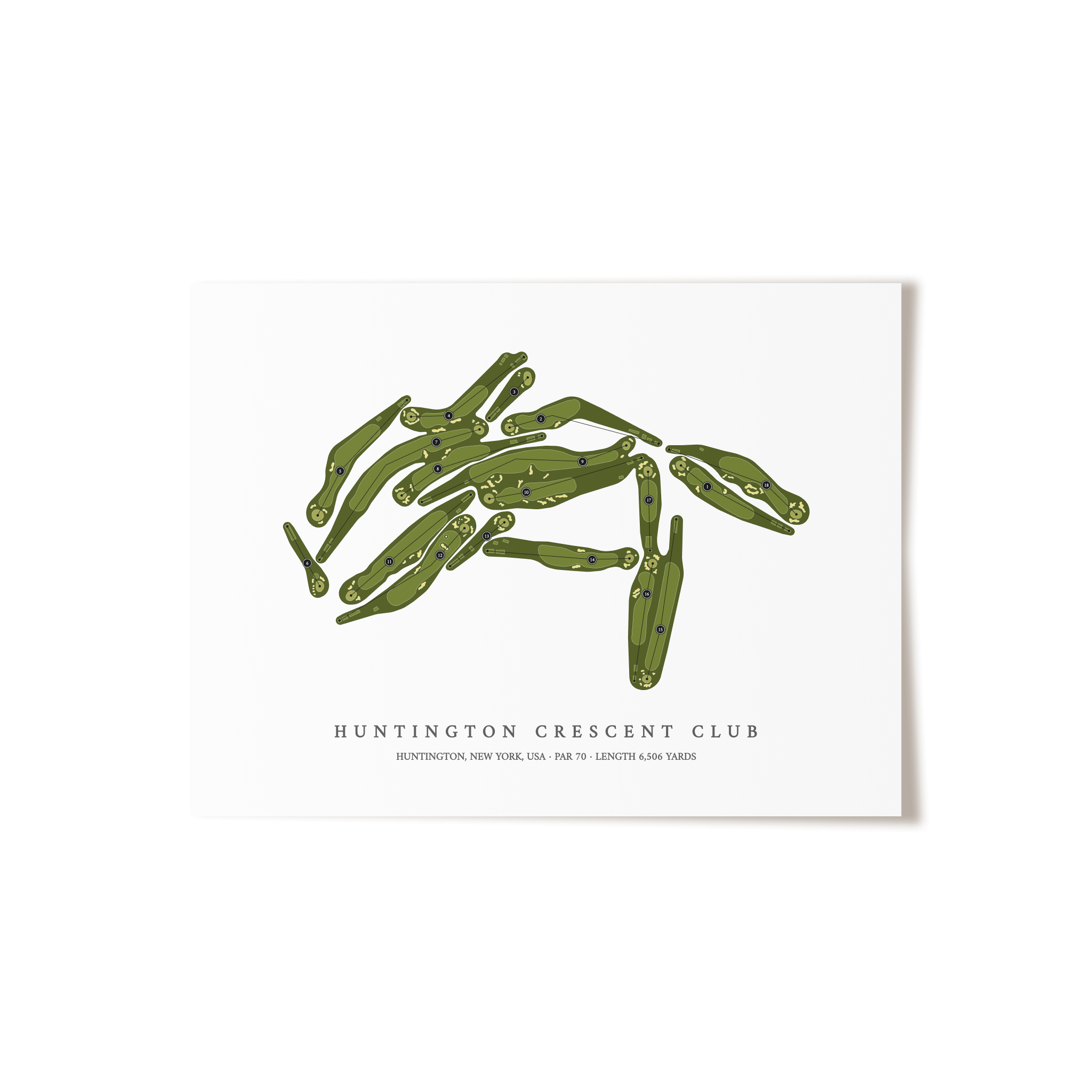 Huntington Crescent Club | Golf Course Print | Unframed
