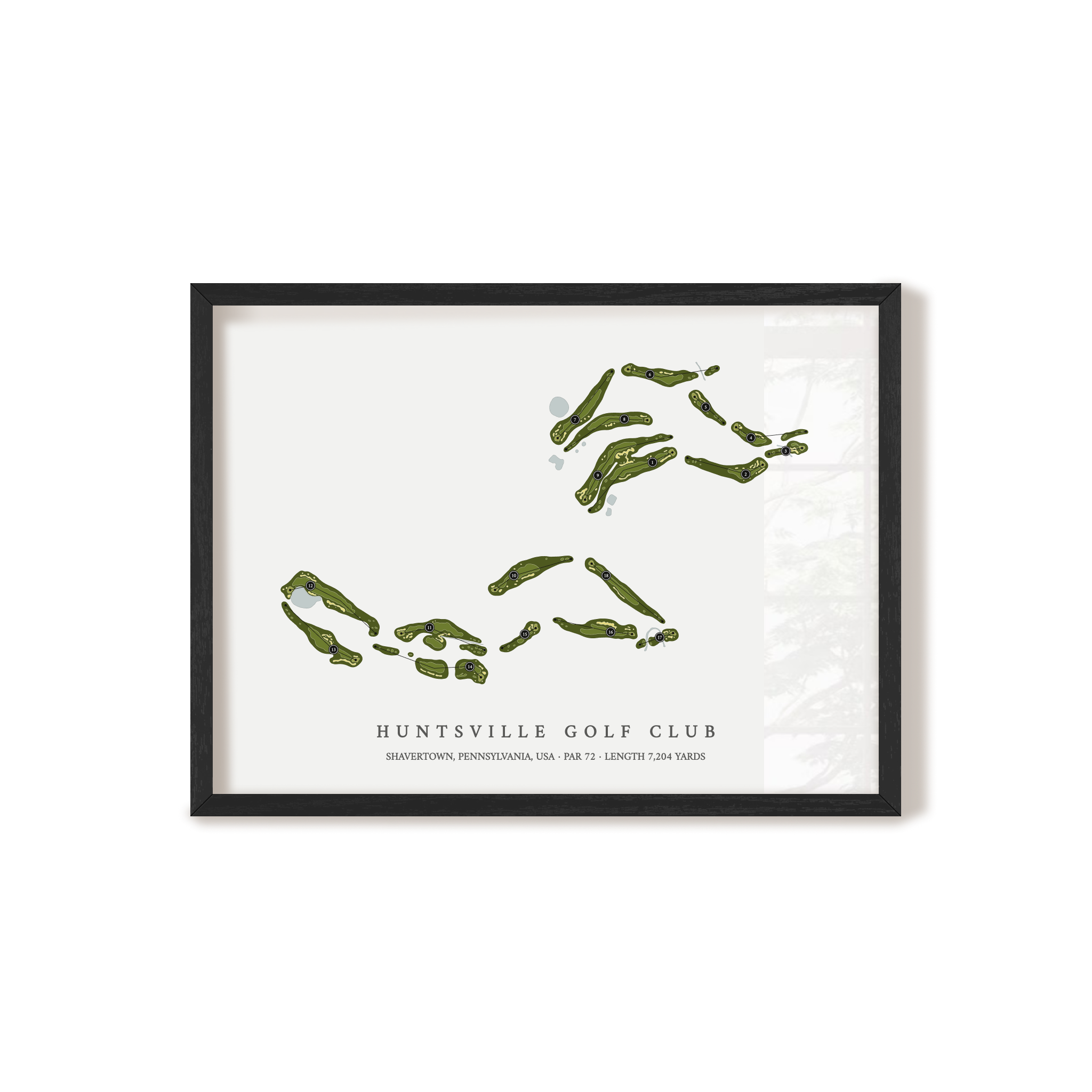 Huntsville Golf Club | Golf Course Map | Black Frame 