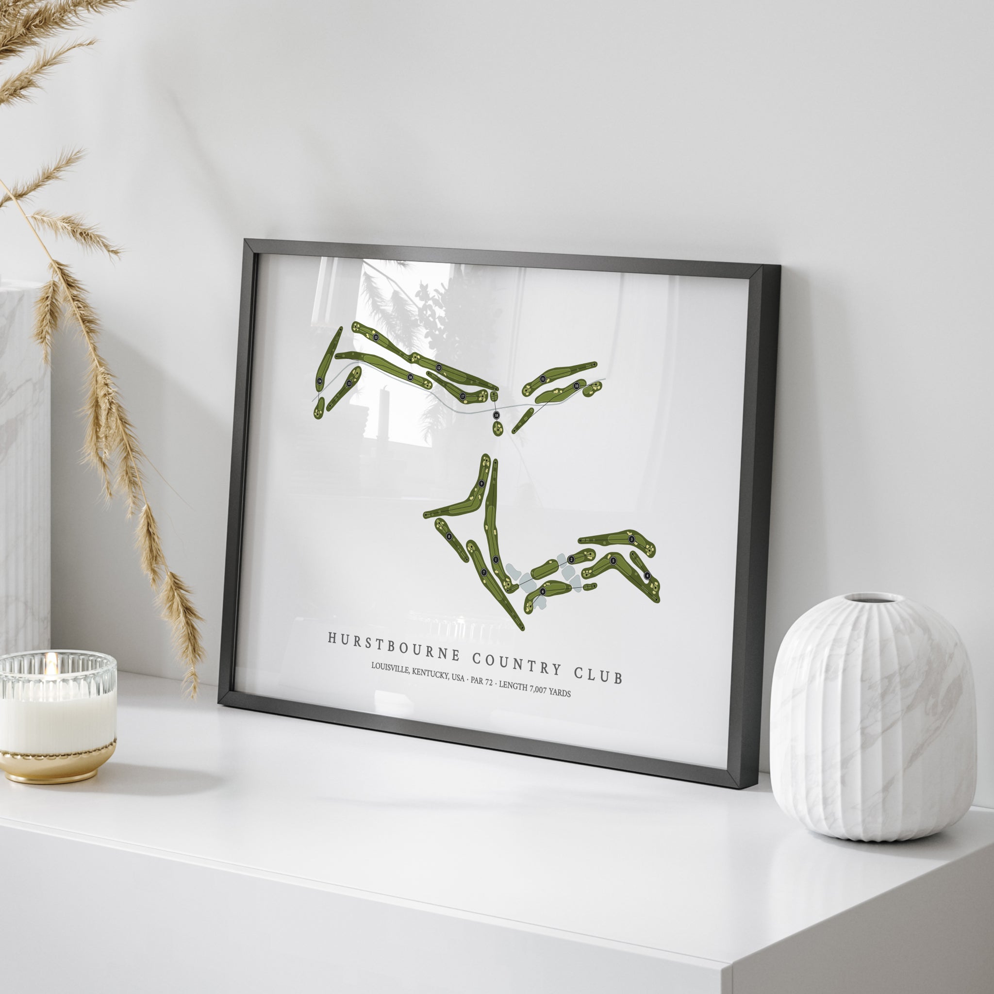 Hurstbourne Country Club | Golf Course Print | On Table