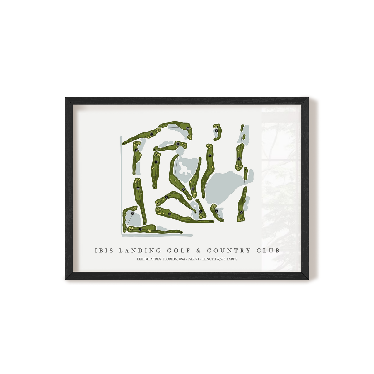 Ibis Landing Golf & Country Club | Golf Course Map | Black Frame