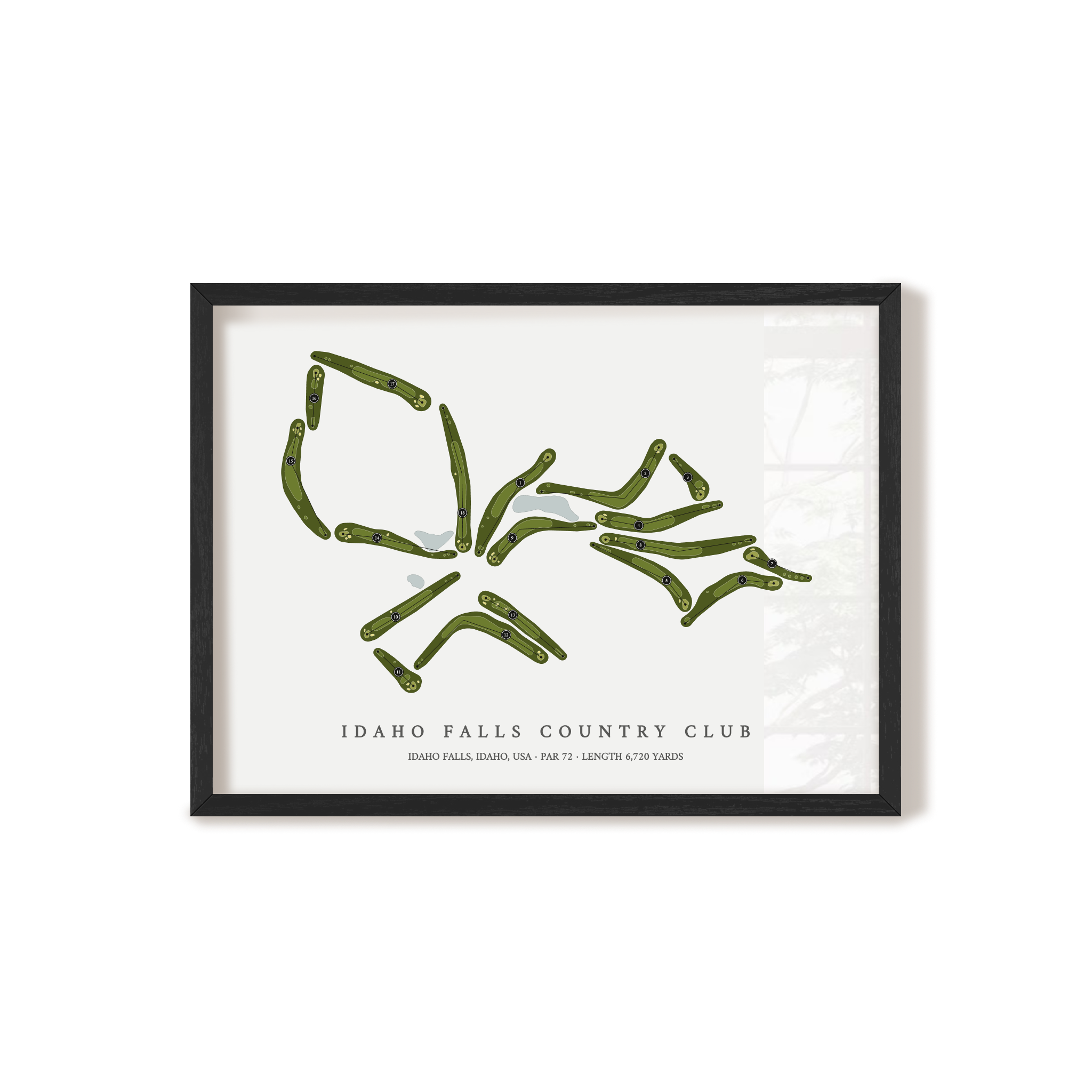Idaho Falls Country Club | Golf Course Map | Black Frame 