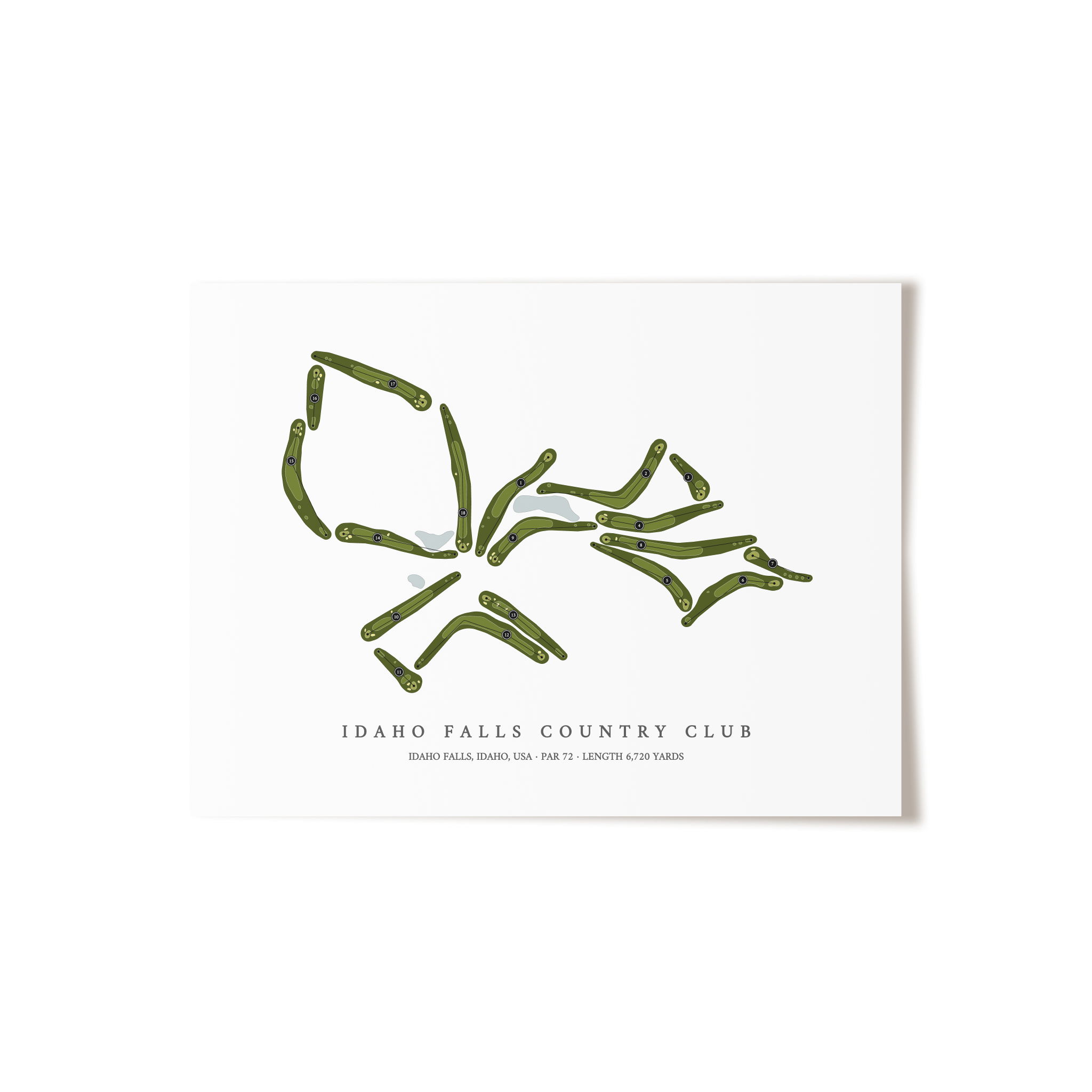 Idaho Falls Country Club | Golf Course Map | Unframed 