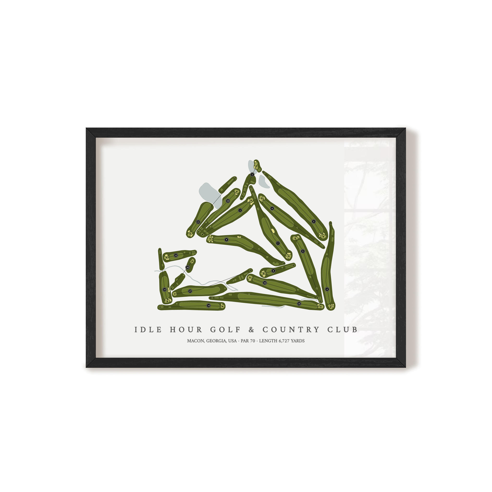 Idle Hour Golf & Country Club | Golf Course Map | Black+Frame 