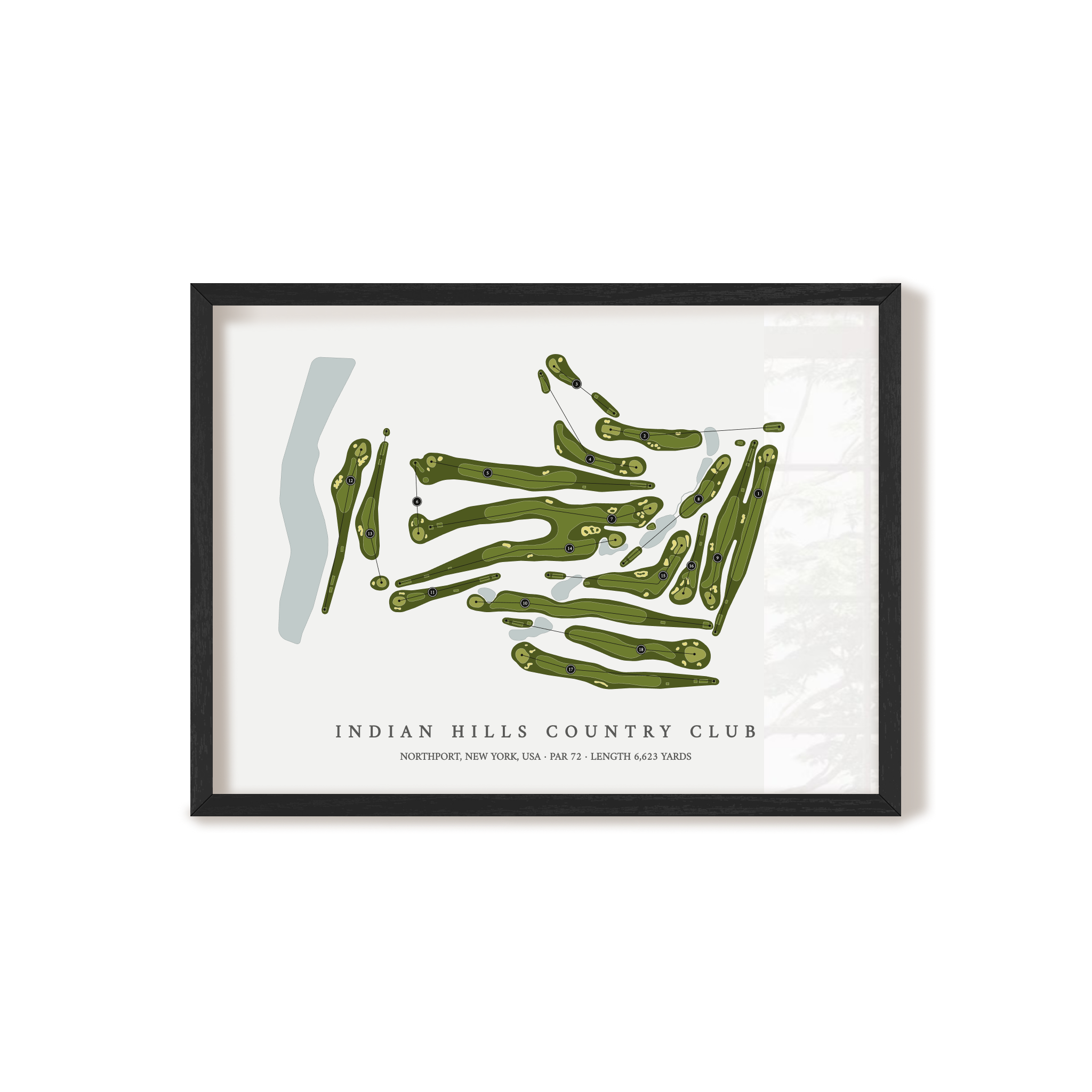 Indian Hills Country Club | Golf Course Map | Black Frame 