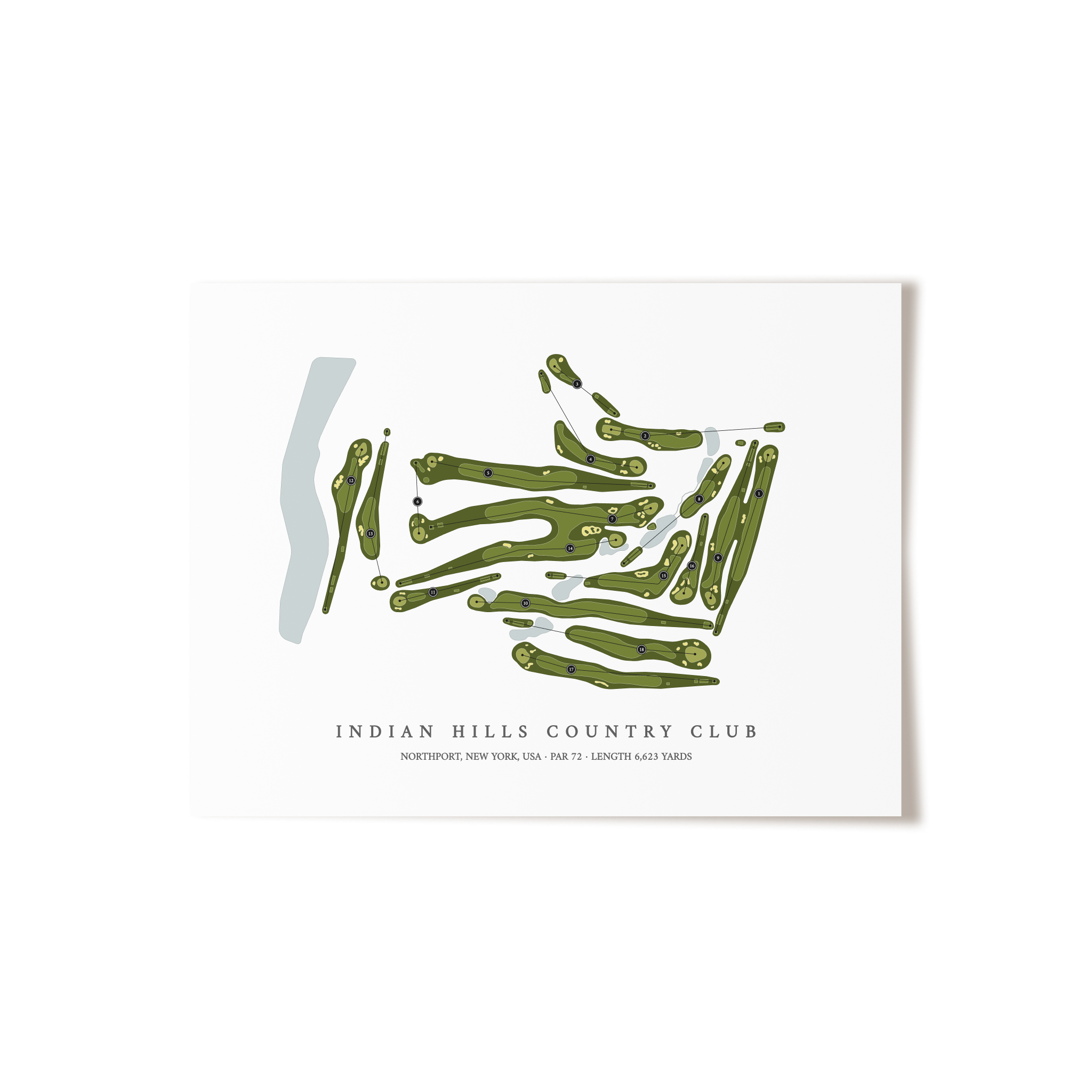 Indian Hills Country Club | Golf Course Map | Unframed 