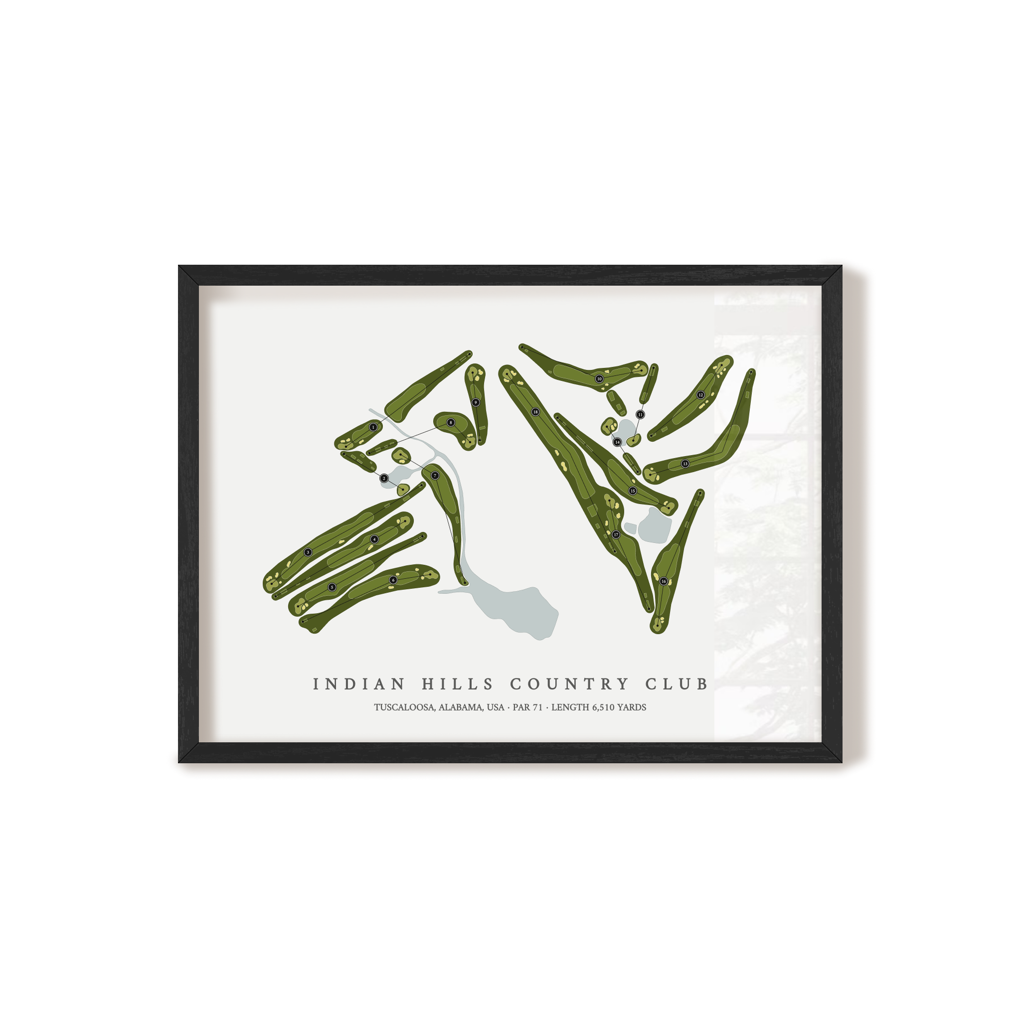 Indian Hills Country Club | Golf Course Map | Black Frame 