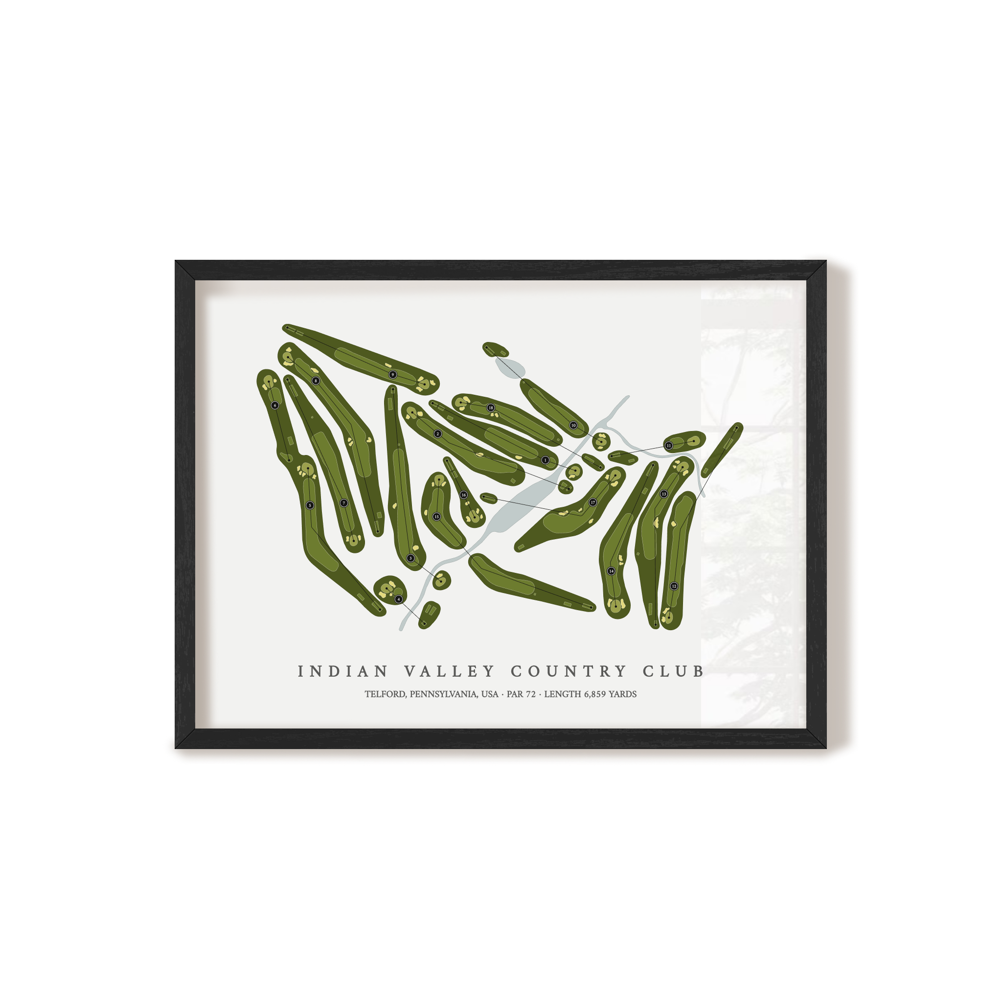 Indian Valley Country Club | Golf Course Map | Black+Frame 