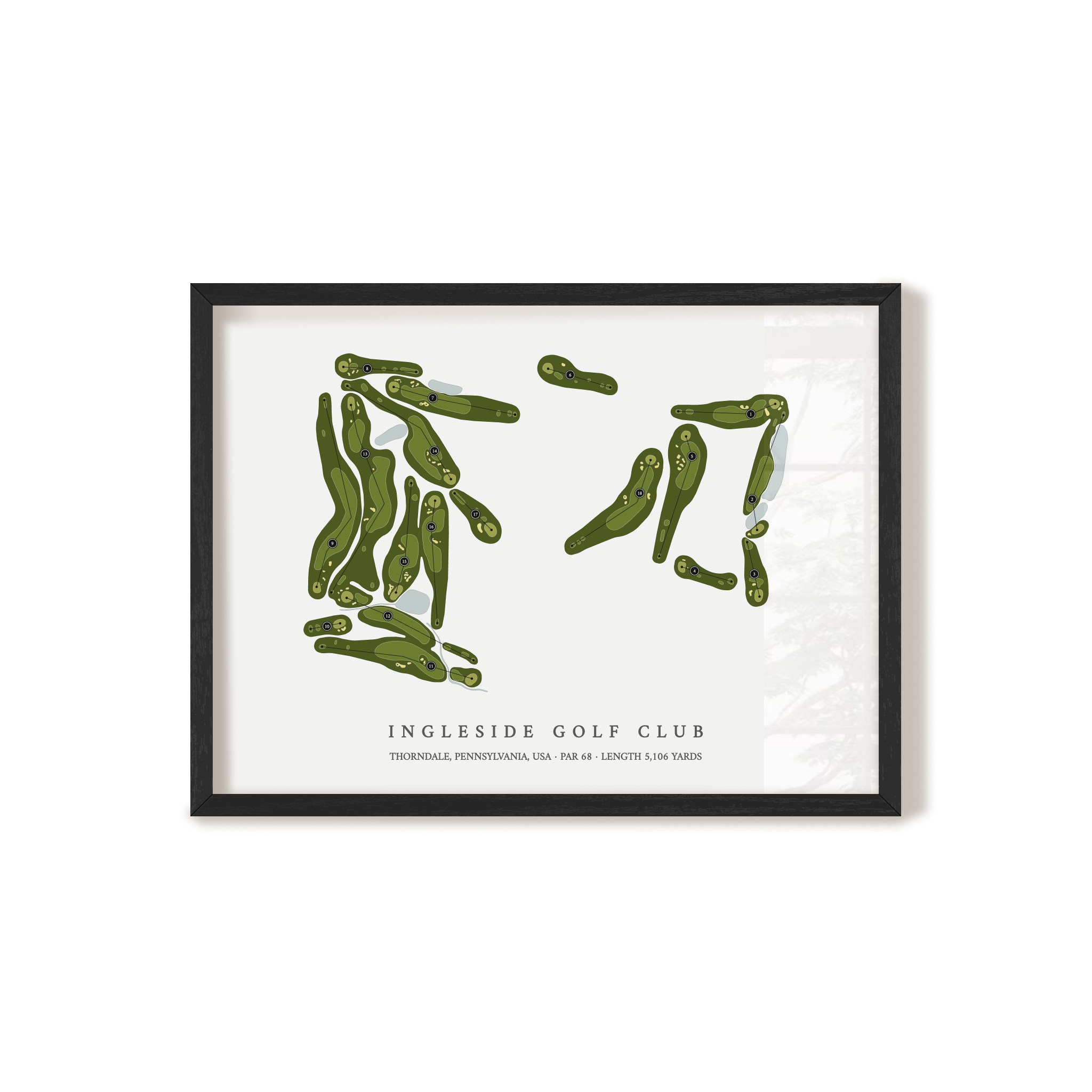 Ingleside Golf Club | Golf Course Print | Black Frame 