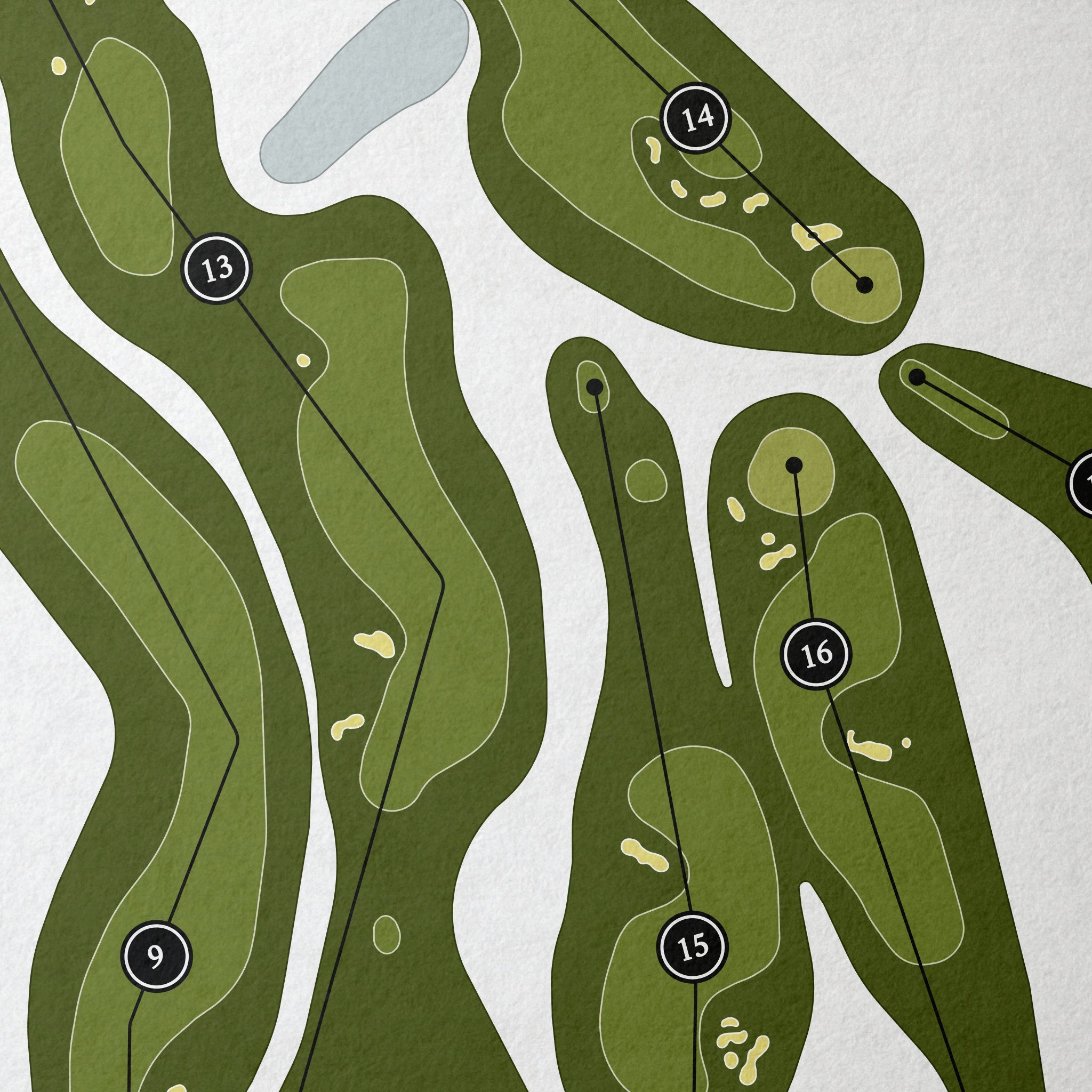 Ingleside Golf Club | Golf Course Print | Close Up 