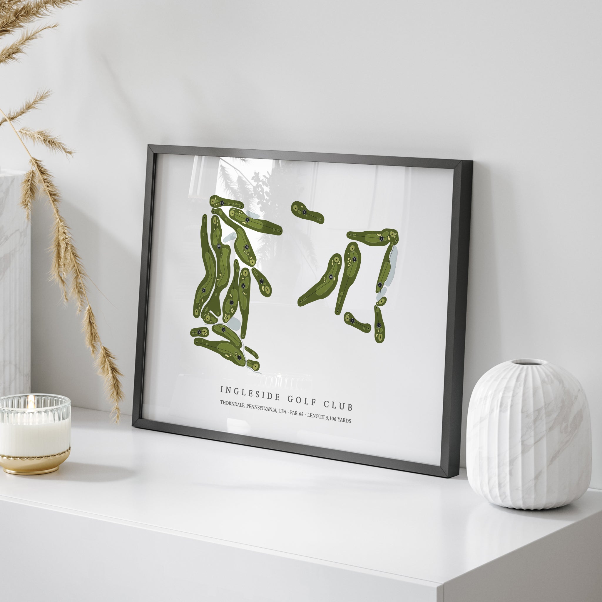 Ingleside Golf Club | Golf Course Print | On Table 