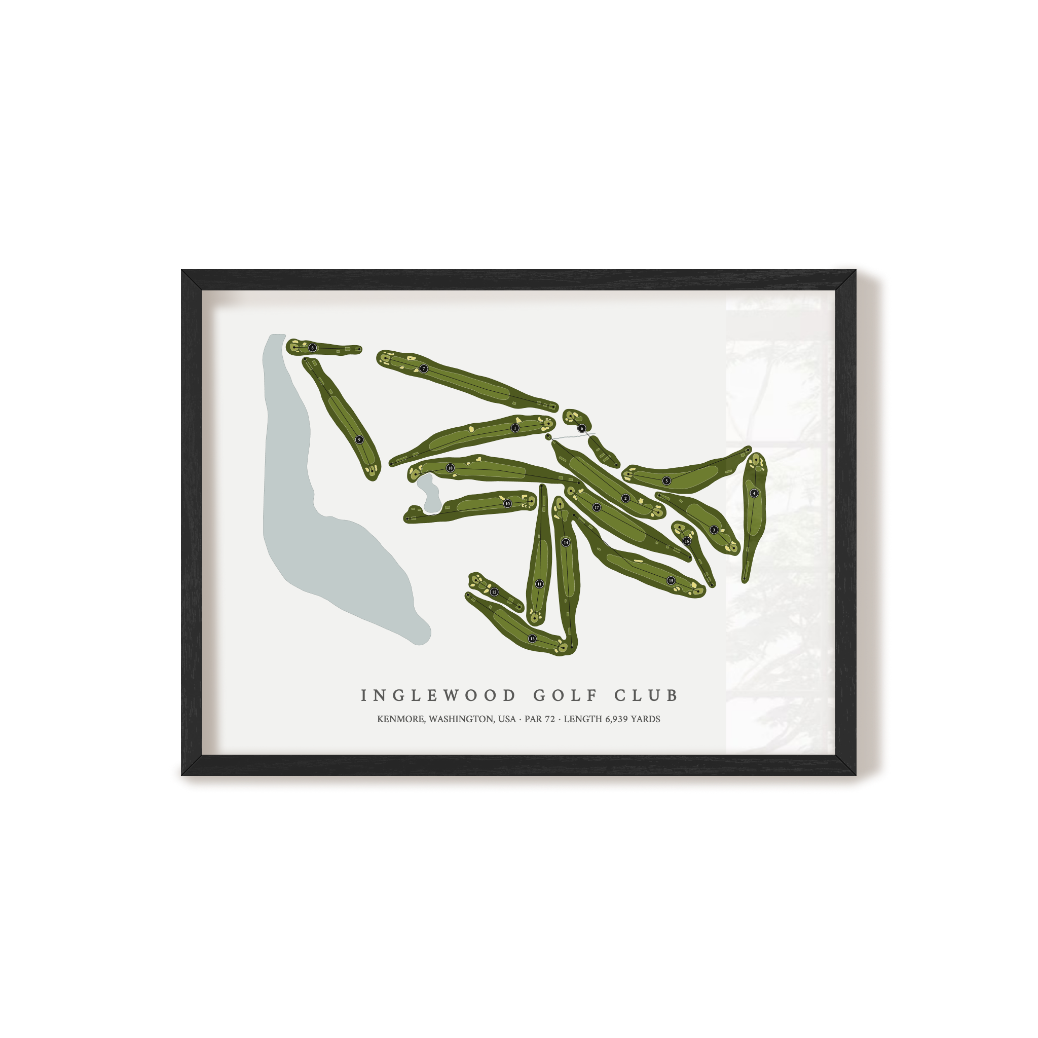 Inglewood Golf Club | Golf Course Map | Black Frame 