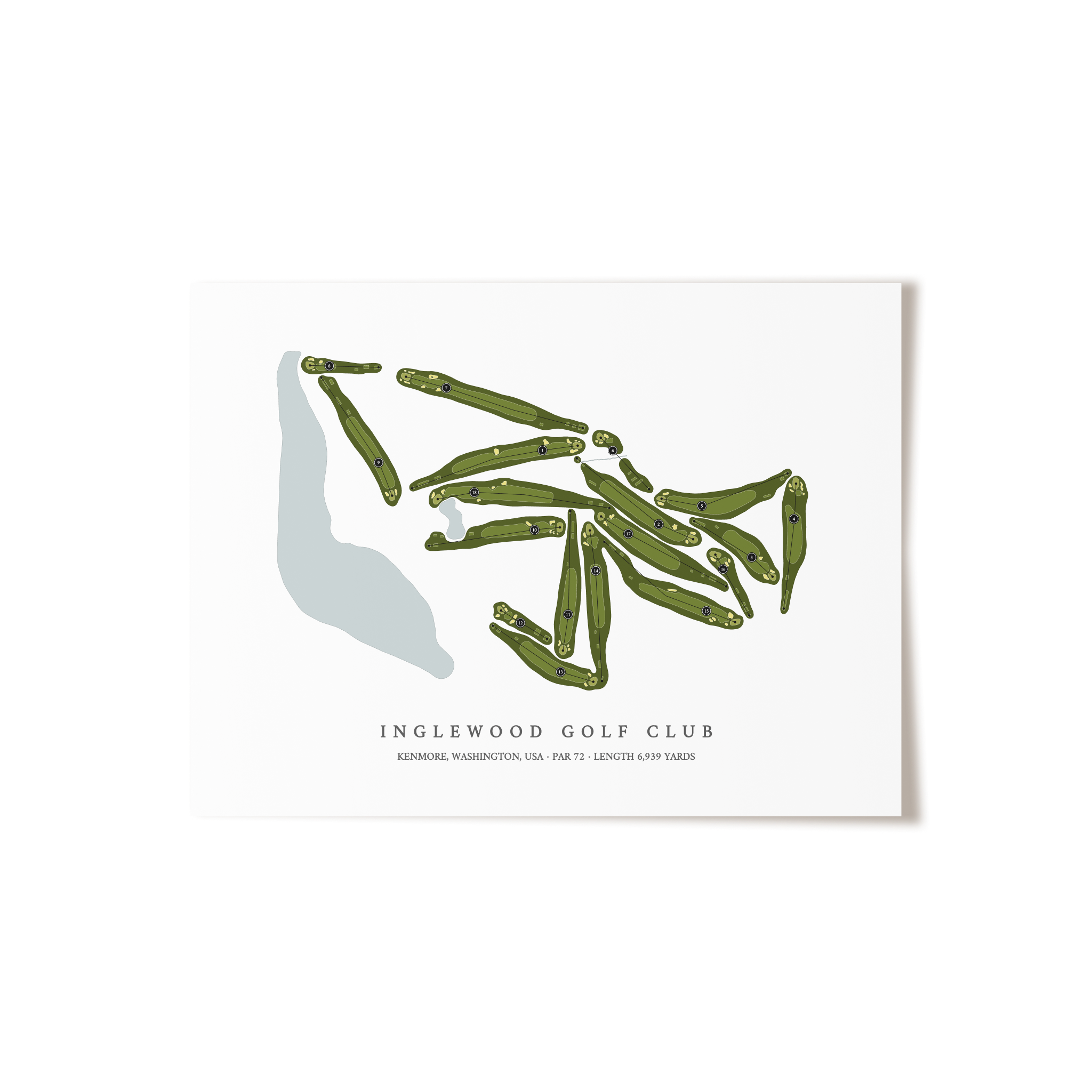 Inglewood Golf Club | Golf Course Map | Unframed 