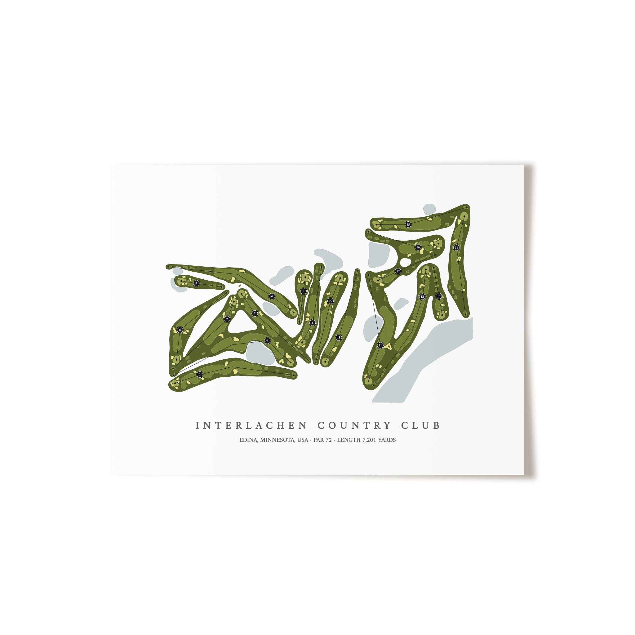 Interlachen Country Club | Golf Course Map | Unframed 