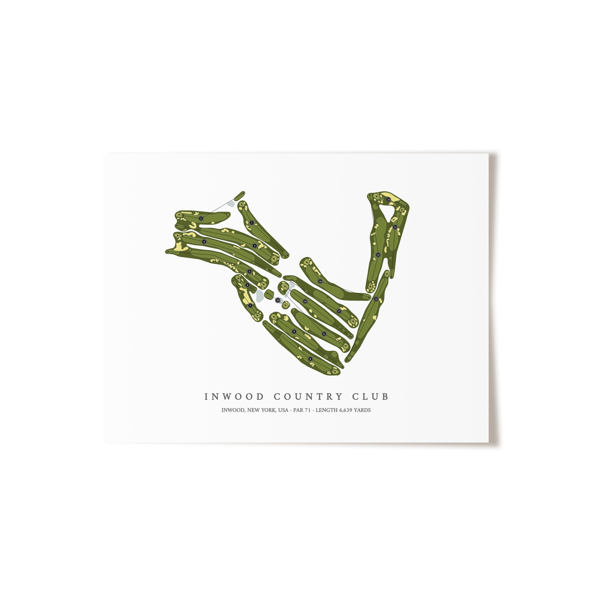Inwood Country Club | Golf Course Map | Unframed 