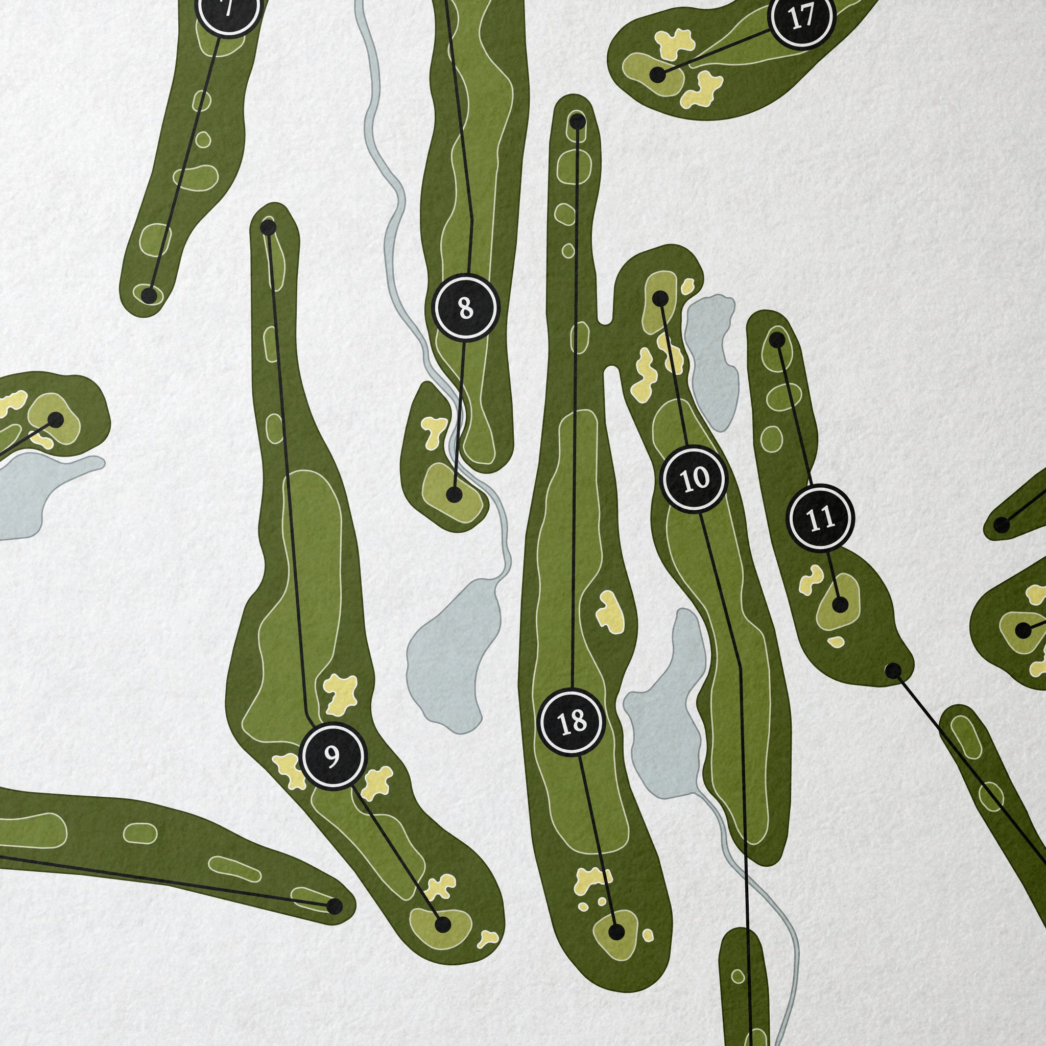 Ipswich Country Club | Golf Course Map | Close Up 