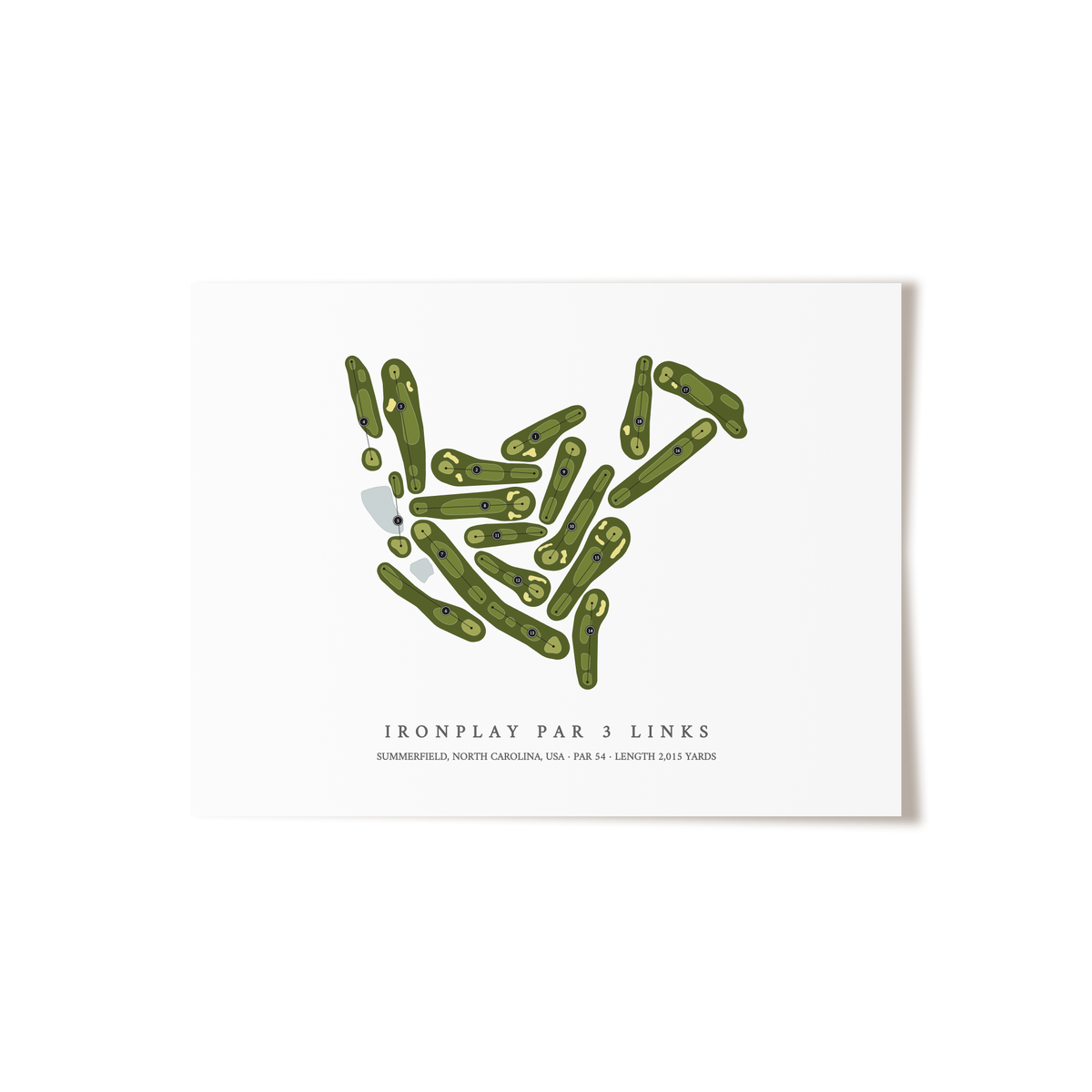 Ironplay Par 3 Links | Golf Course Map | Unframed