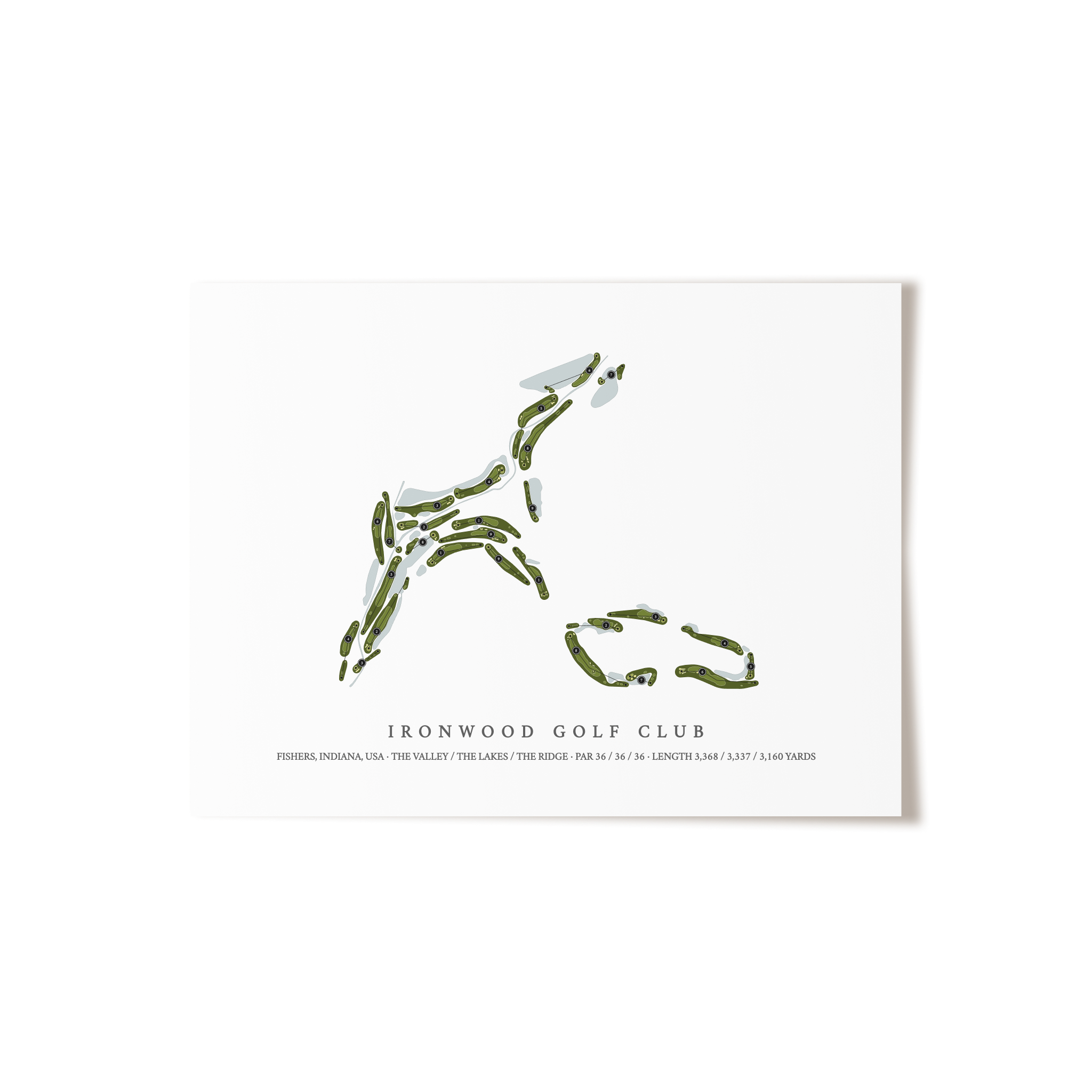 Ironwood Golf Club | Golf Course Map | Unframed