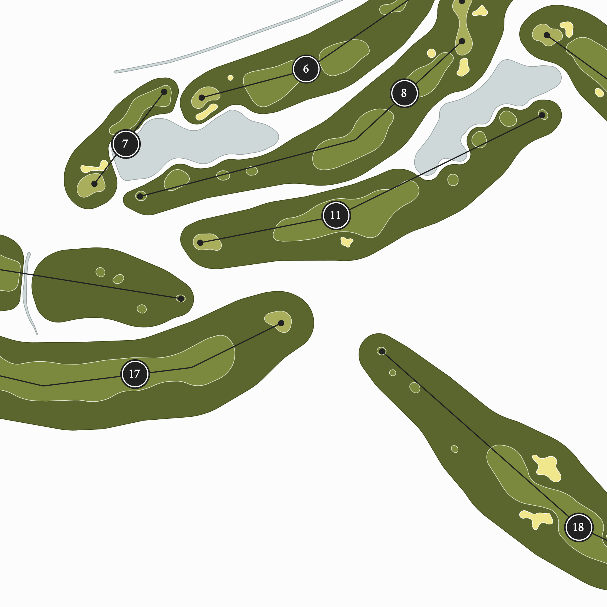 Isleta Eagle Golf Course - Lakes Arroyo Course | Golf Course Map | Close Up