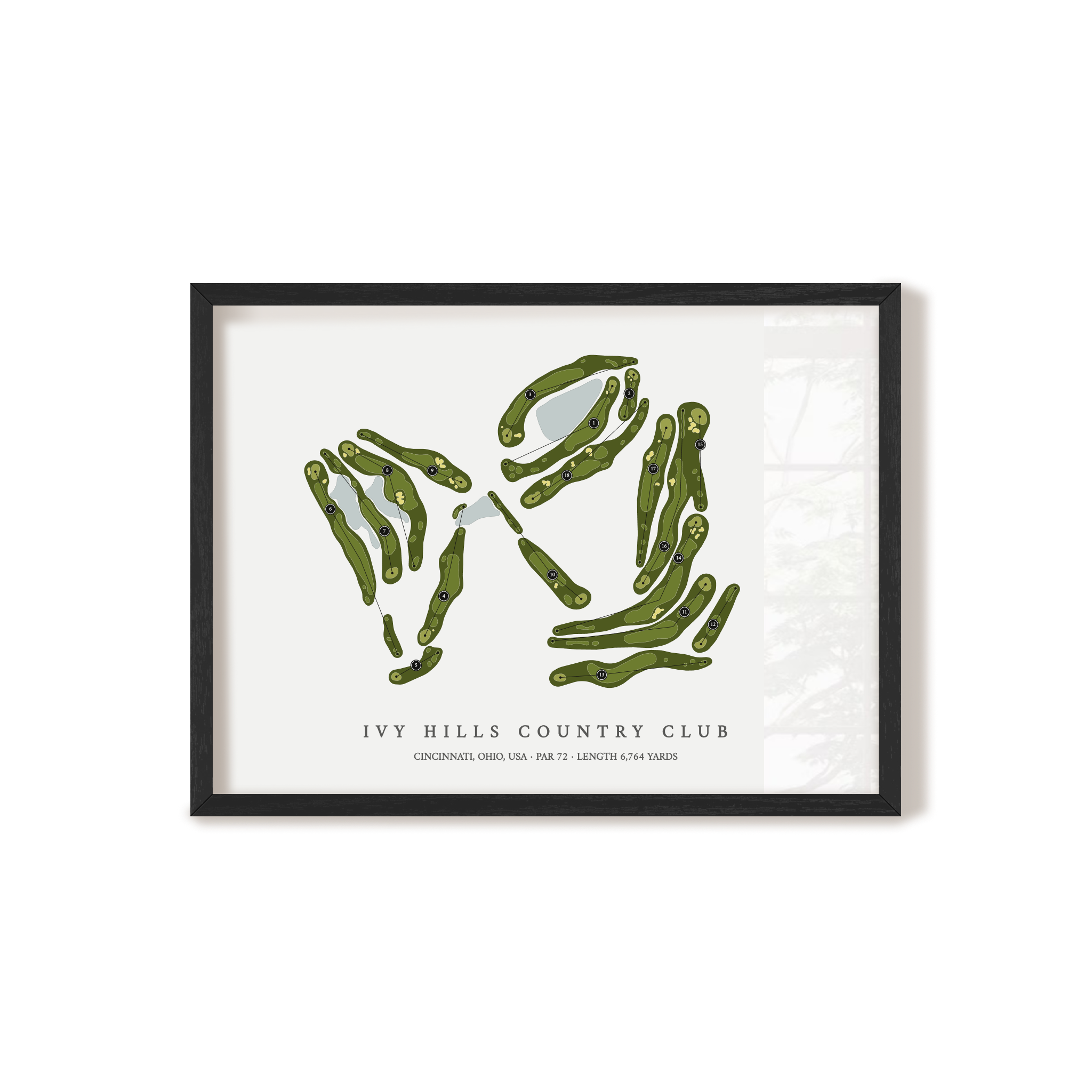 Ivy Hills Country Club | Golf Course Map | Black Frame 