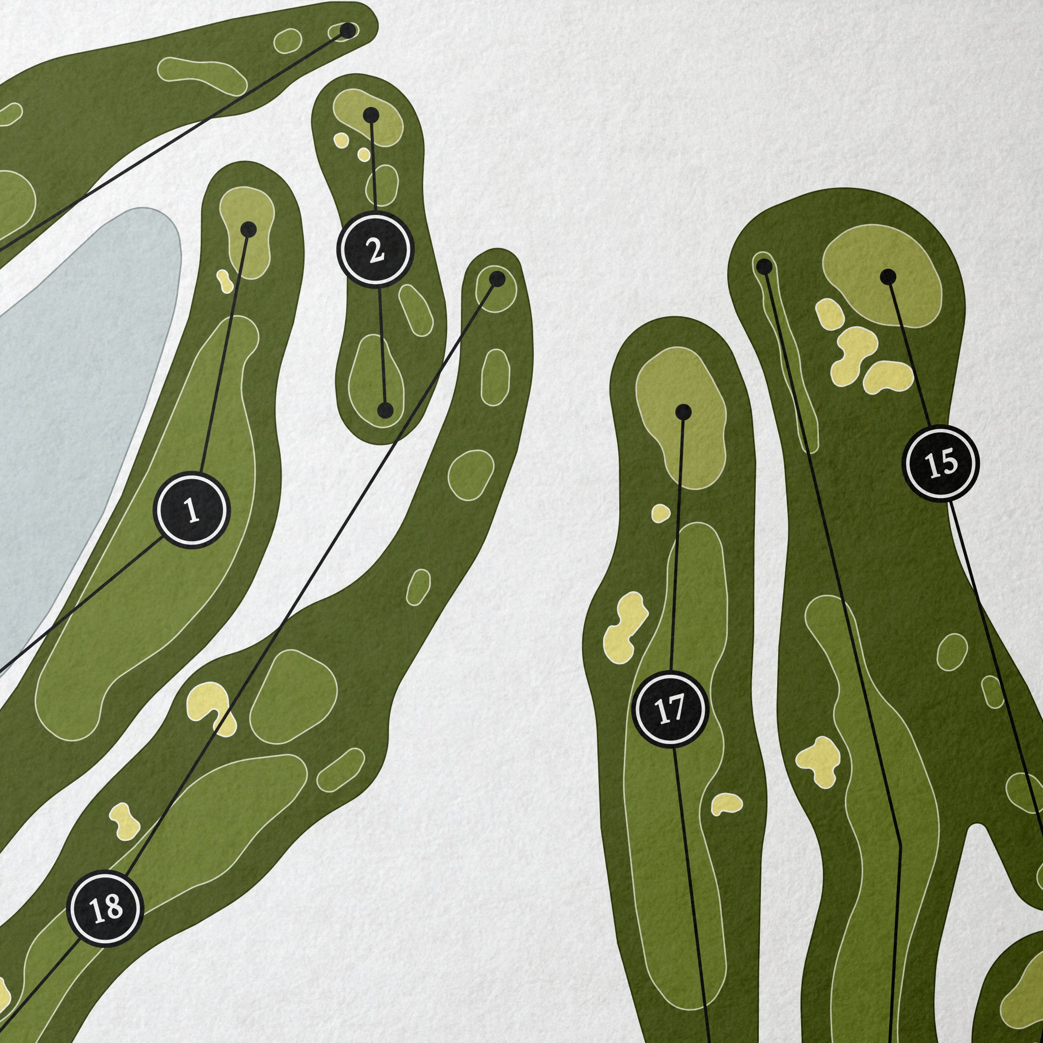 Ivy Hills Country Club | Golf Course Map | Close Up 