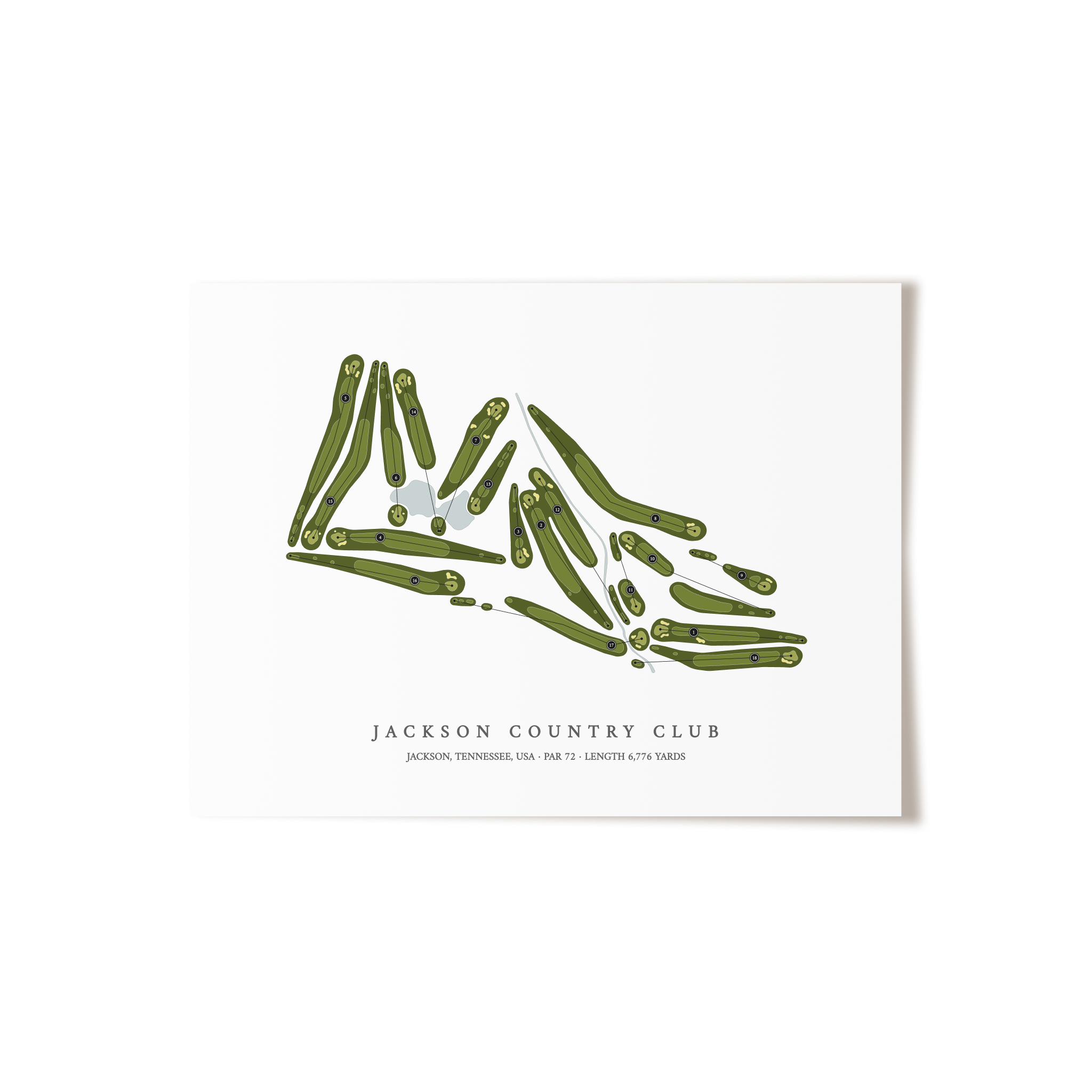 Jackson Country Club | Golf Course Map | Unframed 
