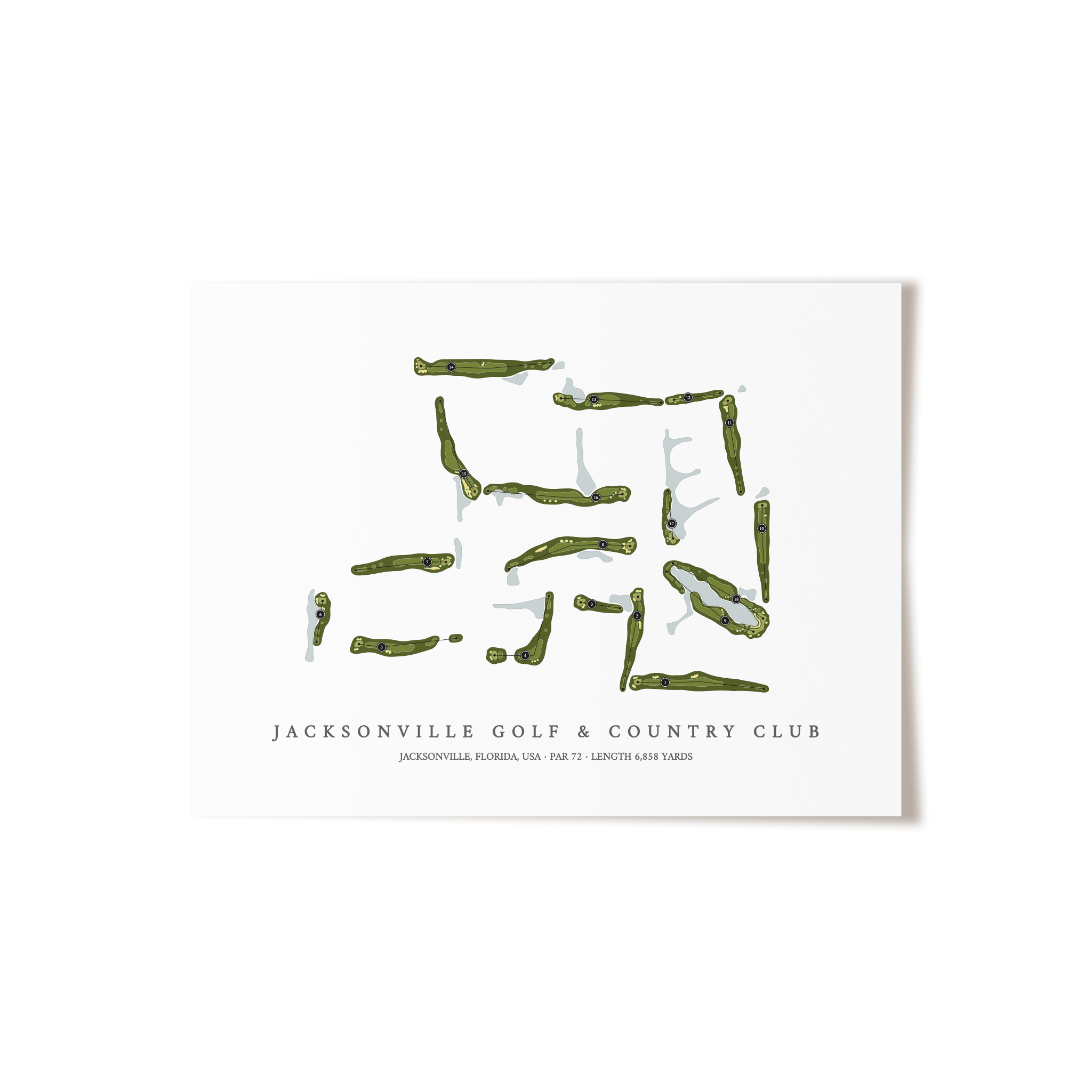 Jacksonville Golf & Country Club | Golf Course Map | Unframed 