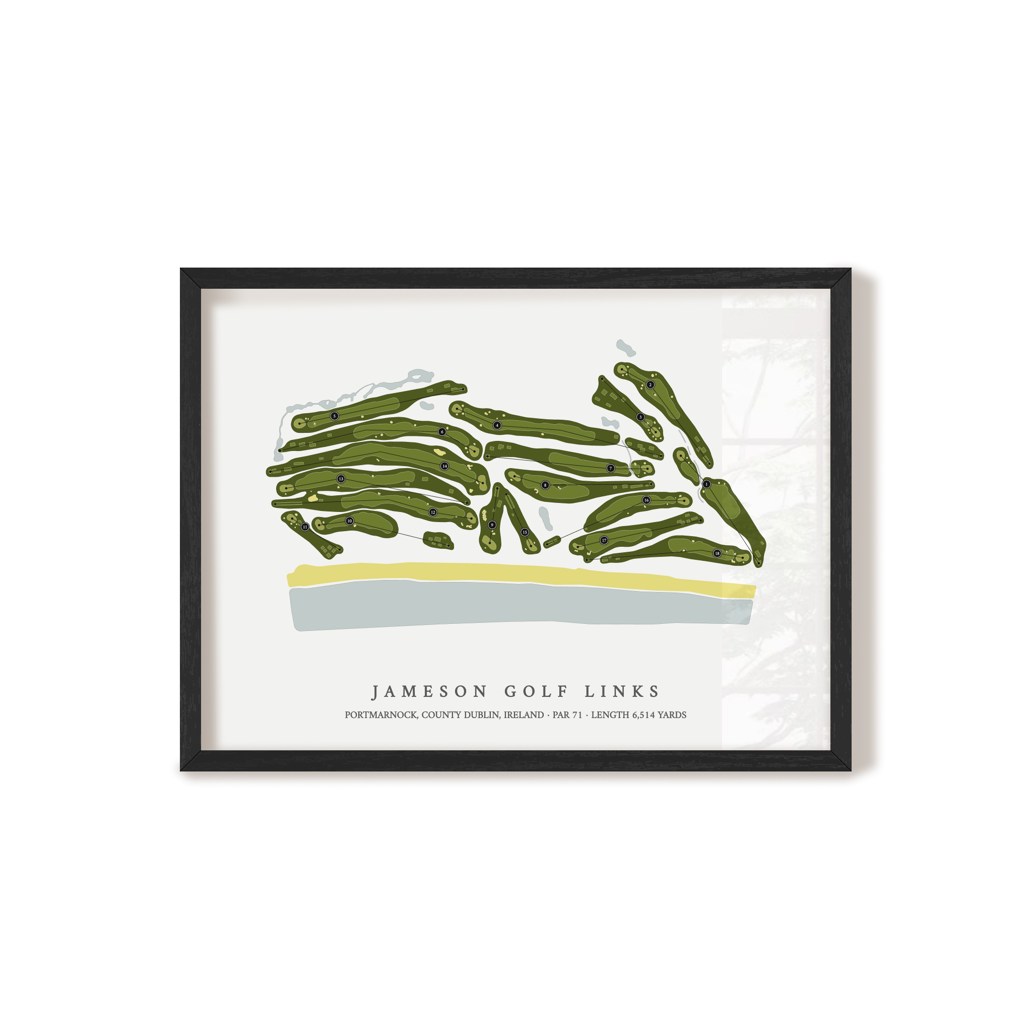 Jameson Golf Links | Golf Course Map | Black Frame 