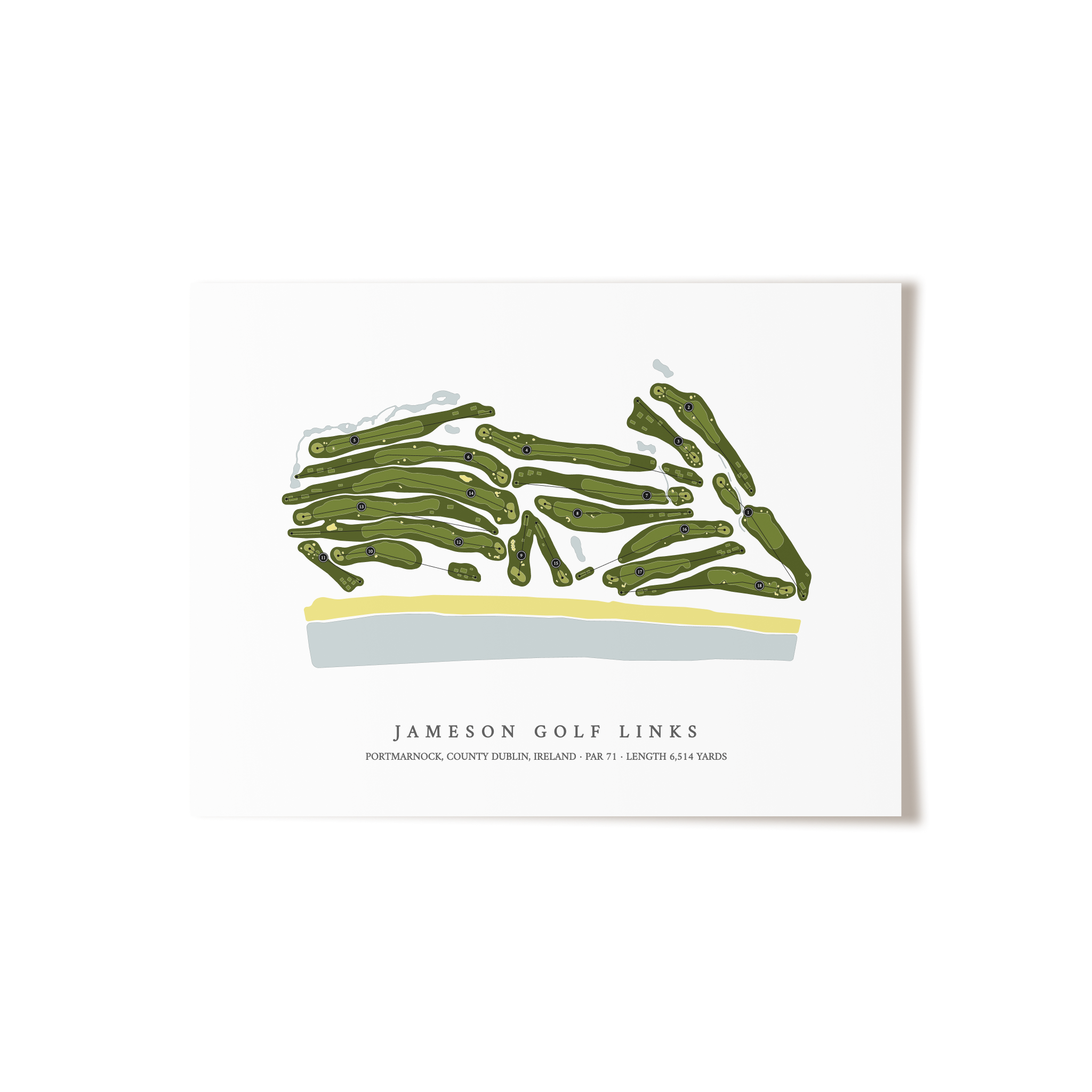 Jameson Golf Links | Golf Course Map | Unframed 
