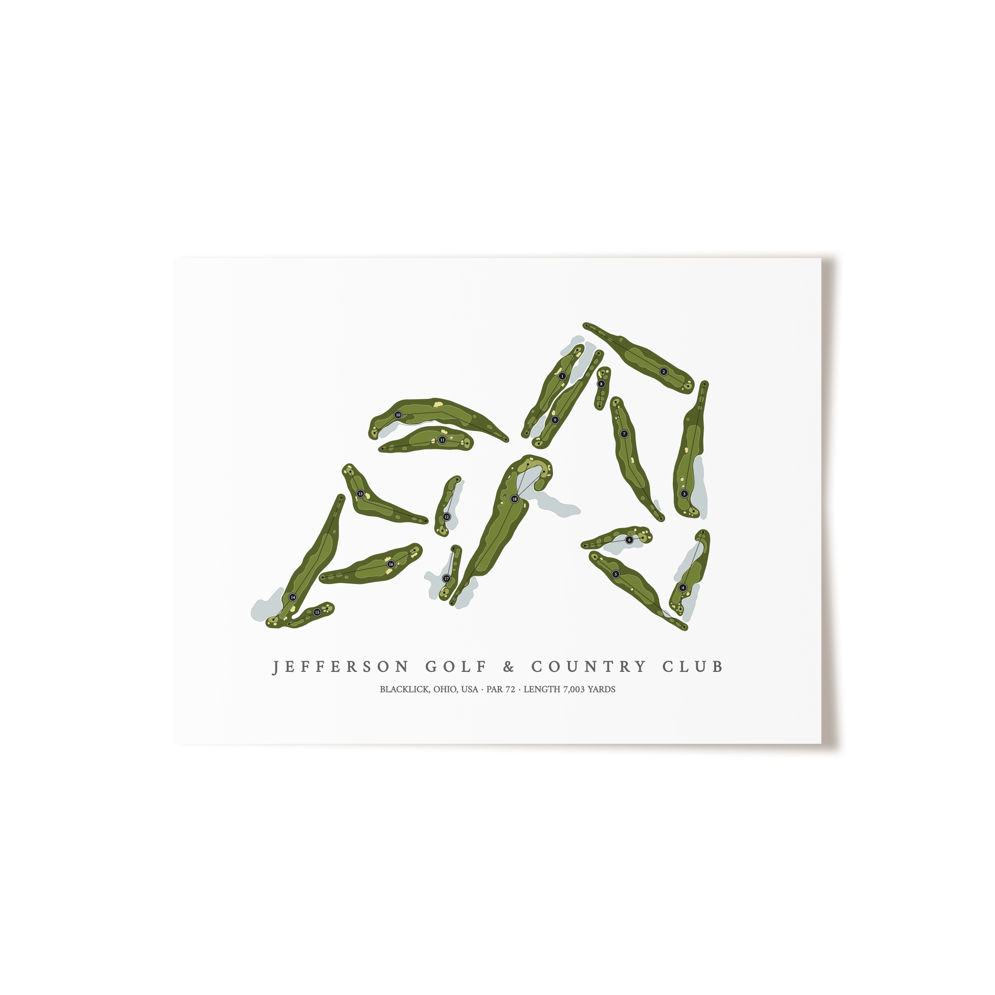 Jefferson Golf & Country Club | Golf Course Map | Unframed 