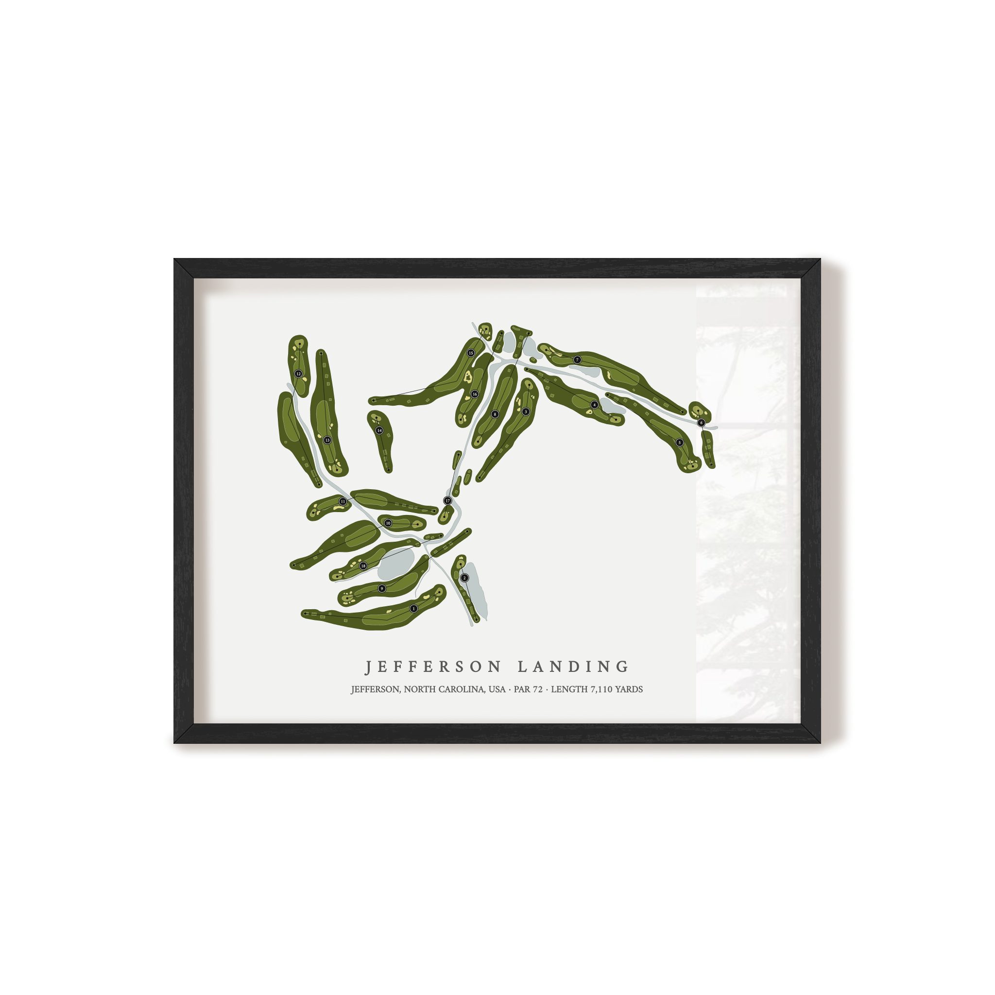 Jefferson Landing | Golf Course Map | Black Frame 