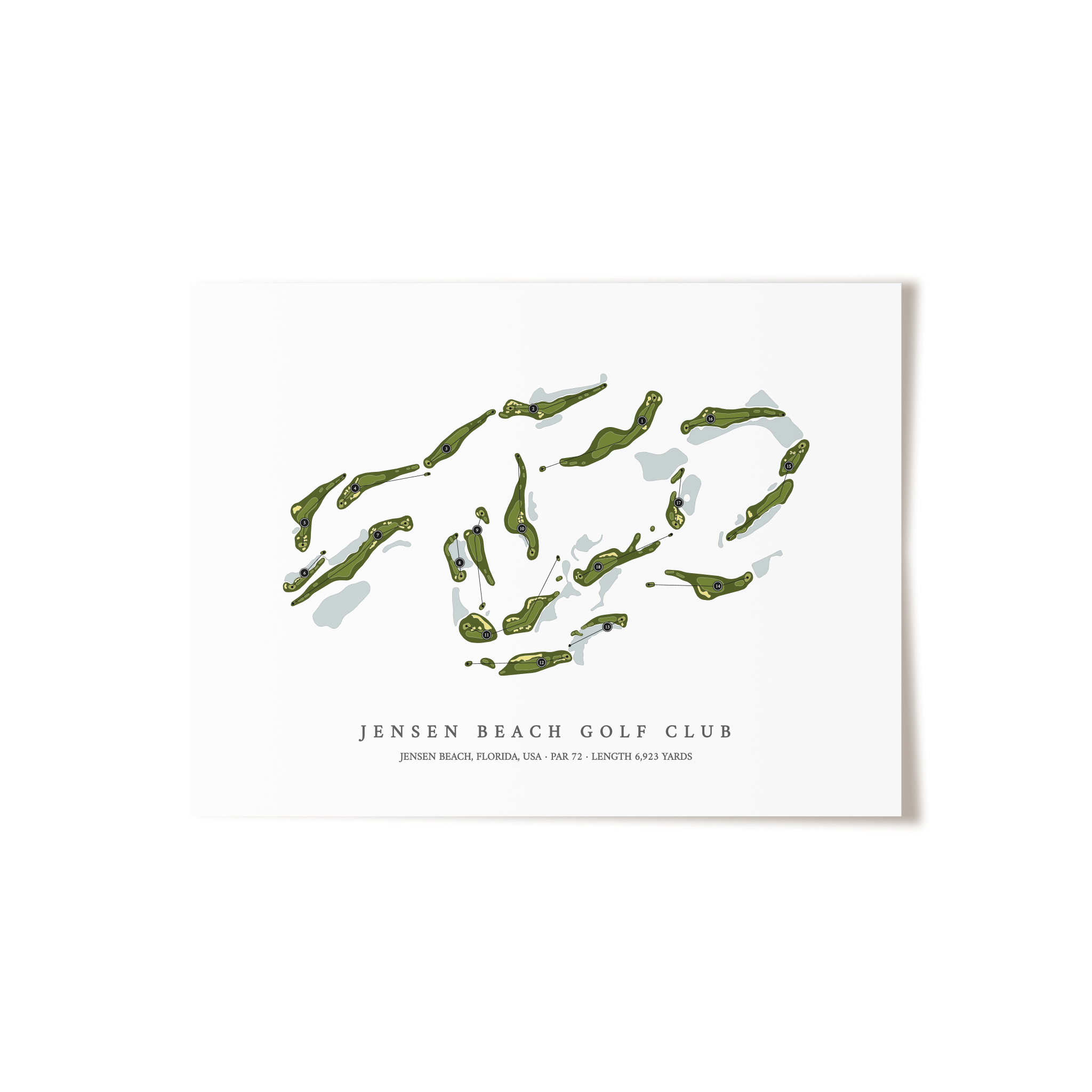 Jensen Beach Golf Club | Golf Course Map | Unframed 