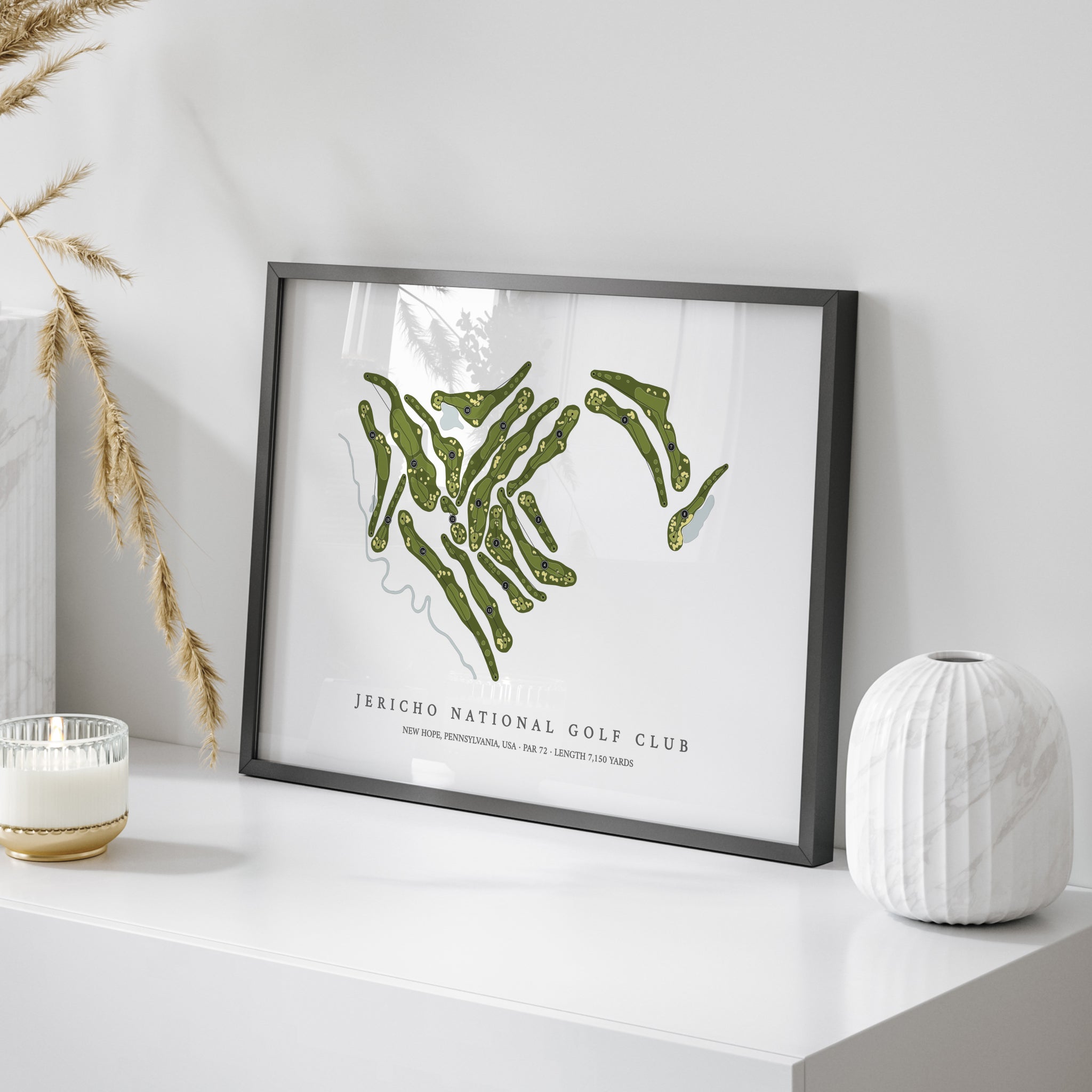 Jericho National Golf Club | Golf Course Print | On Table