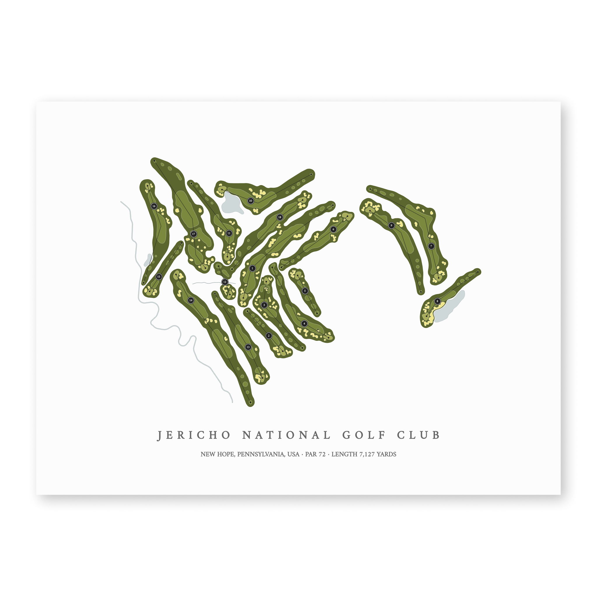 Jericho National Golf Club | Golf Course Print | Unframed