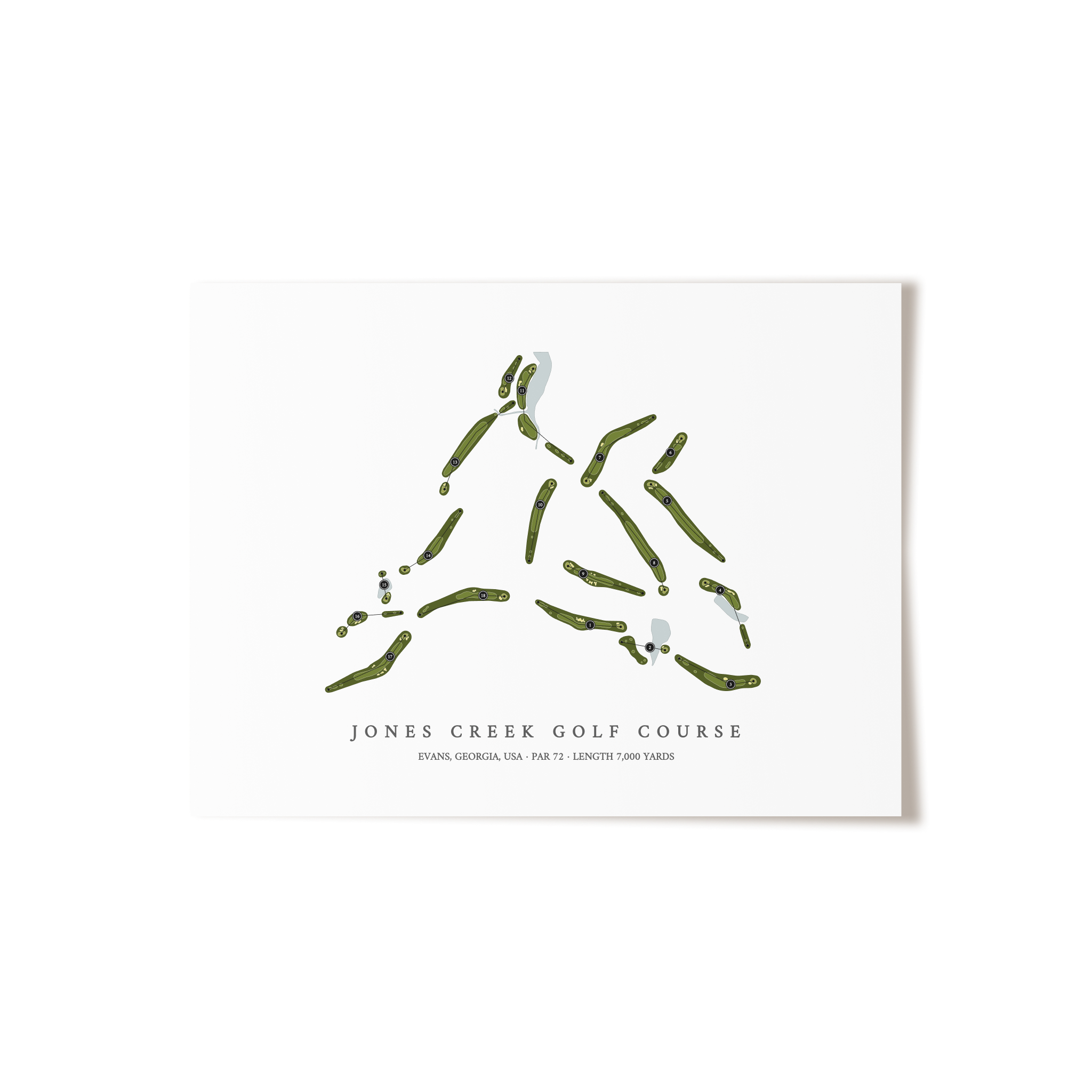 Jones Creek Golf Course | Golf Course Map | Unframed 