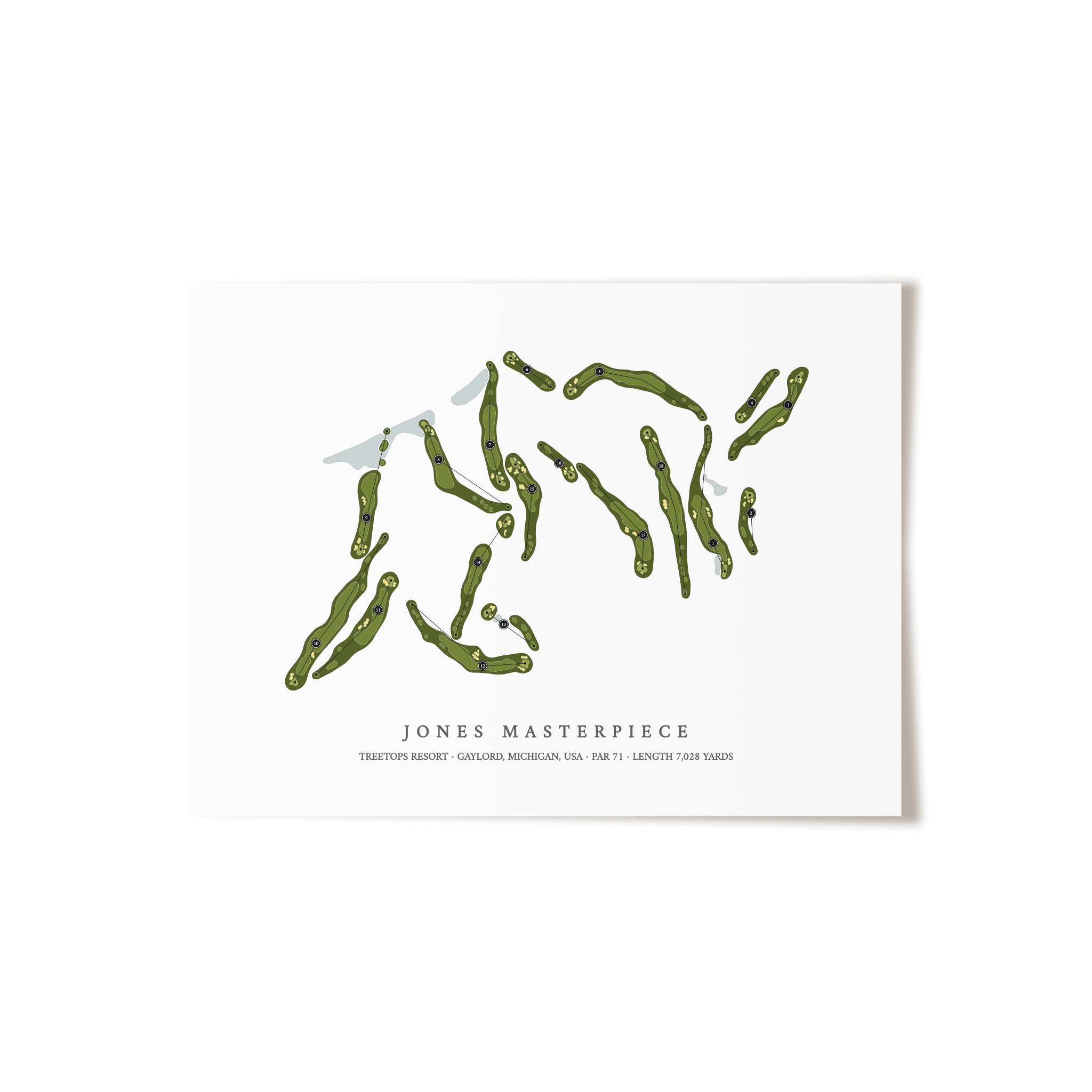 Jones Masterpiece at Treetops Resort | Golf Course Map | Unframed 