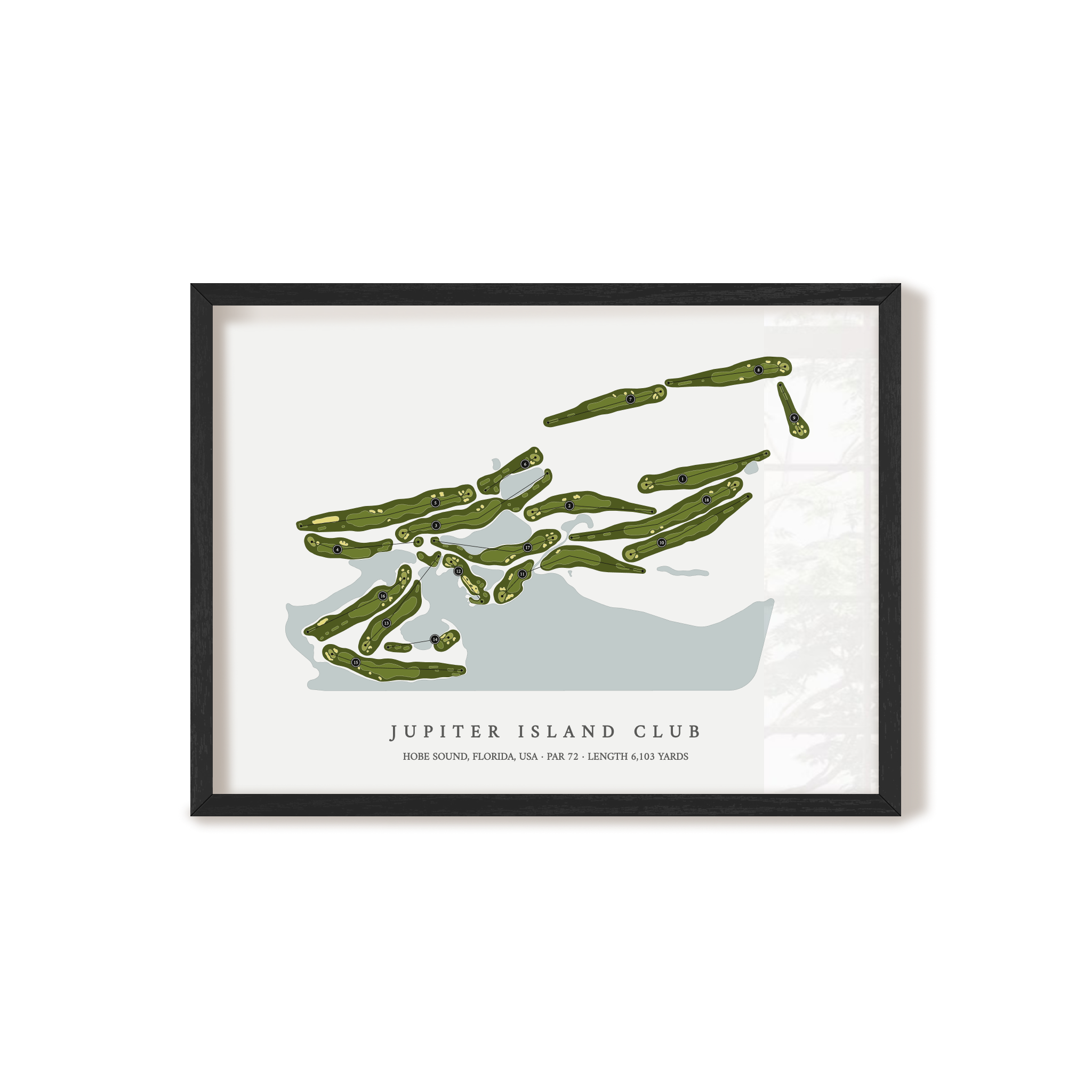 Jupiter Island Club | Golf Course Map | Black Frame 