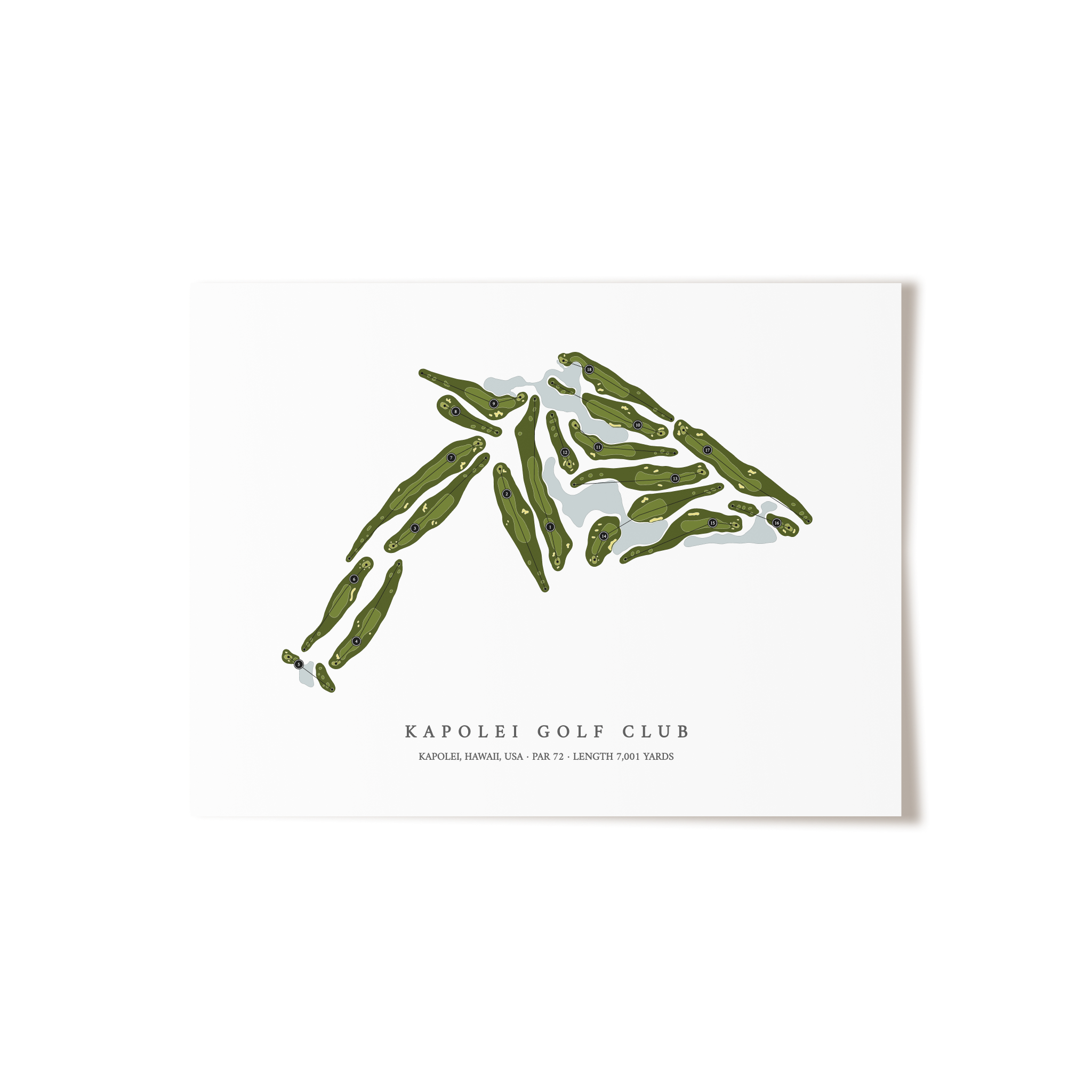 Kapolei Golf Club | Golf Course Map | Unframed 