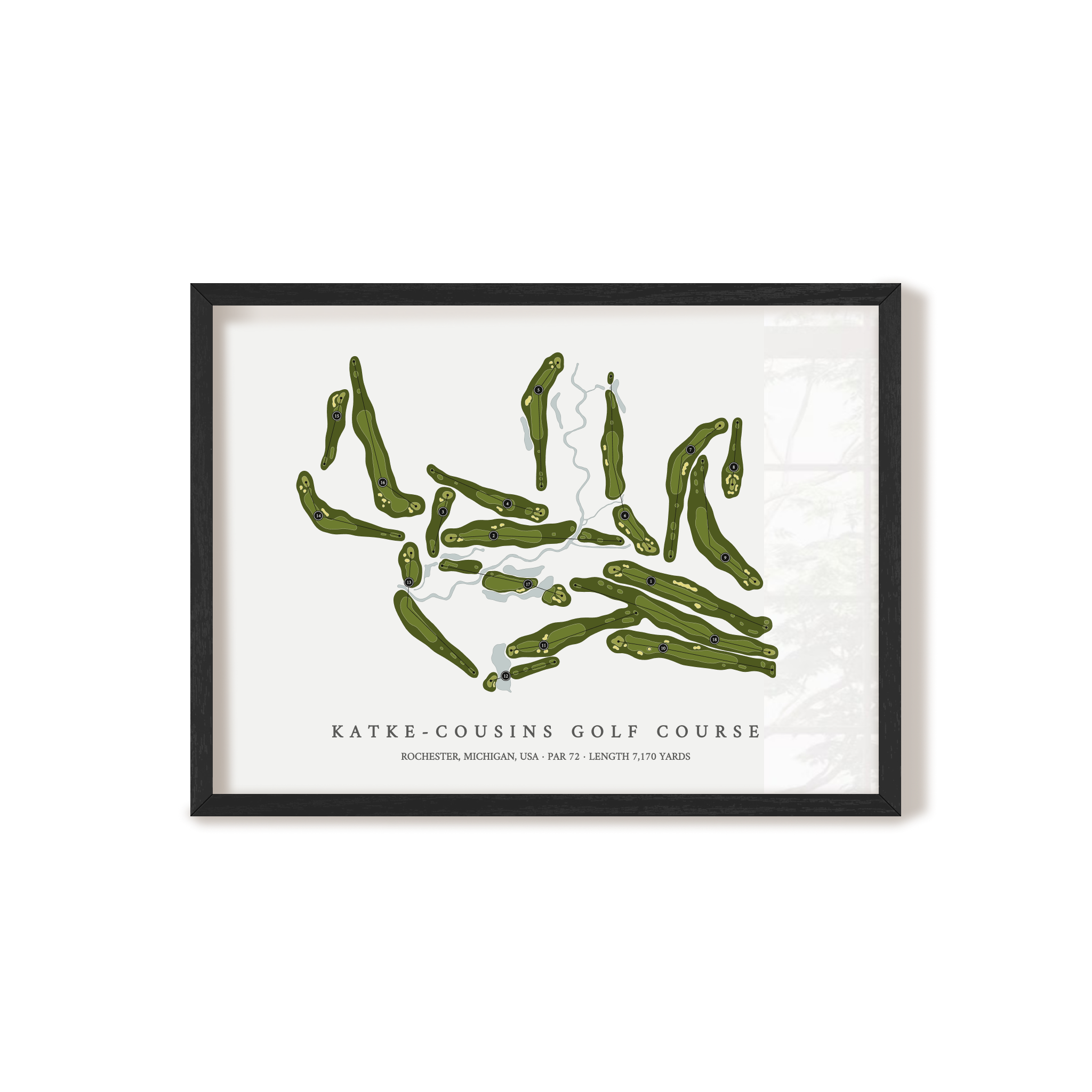 Katke-Cousins Golf Course | Golf Course Map | Black Frame 