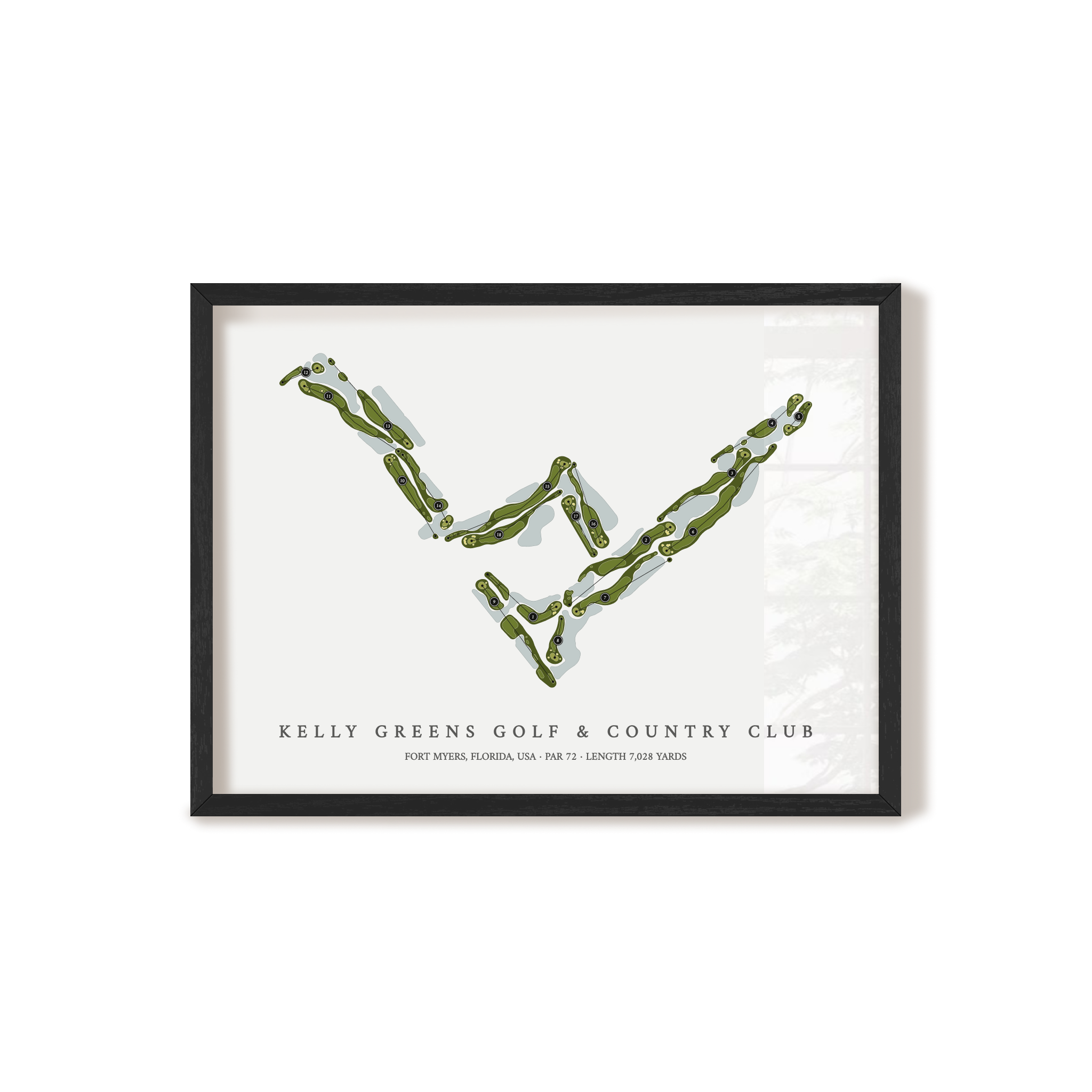 Kelly Greens Golf & Country Club | Golf Course Map | Black Frame 