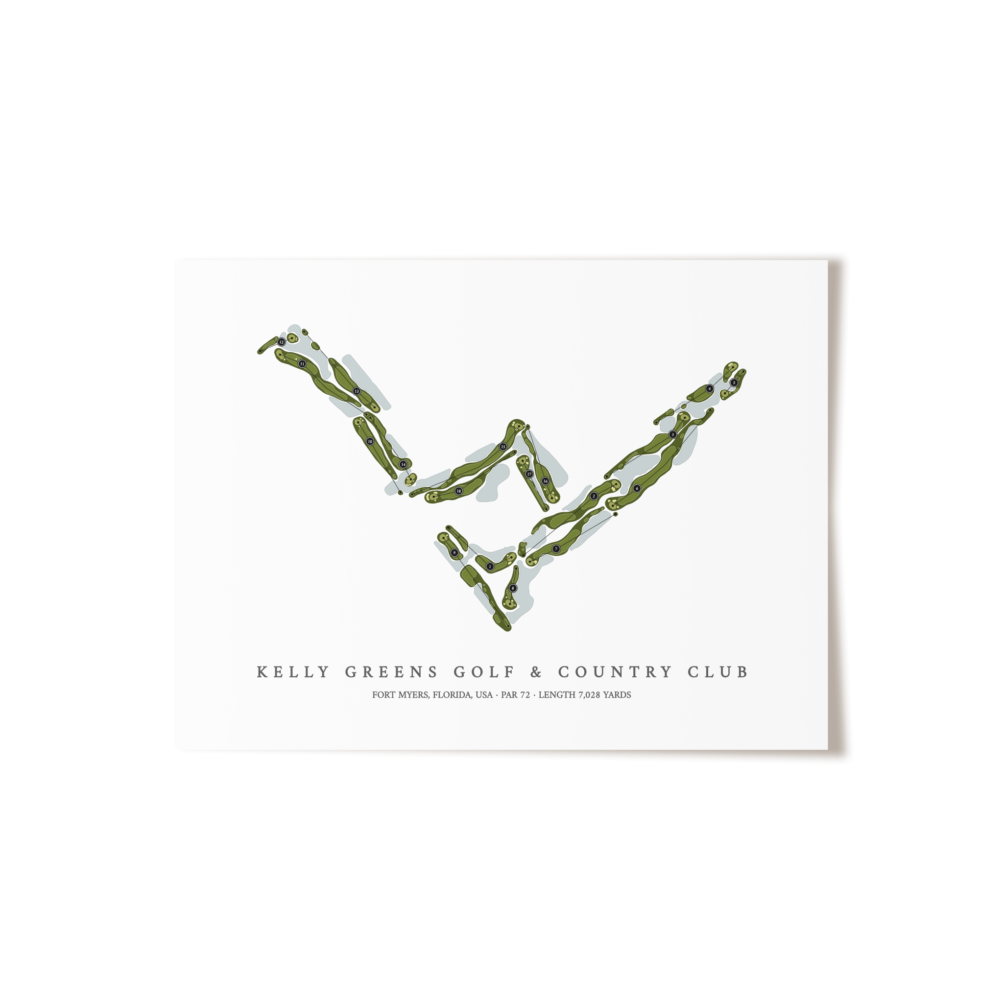Kelly Greens Golf & Country Club | Golf Course Map | Unframed 