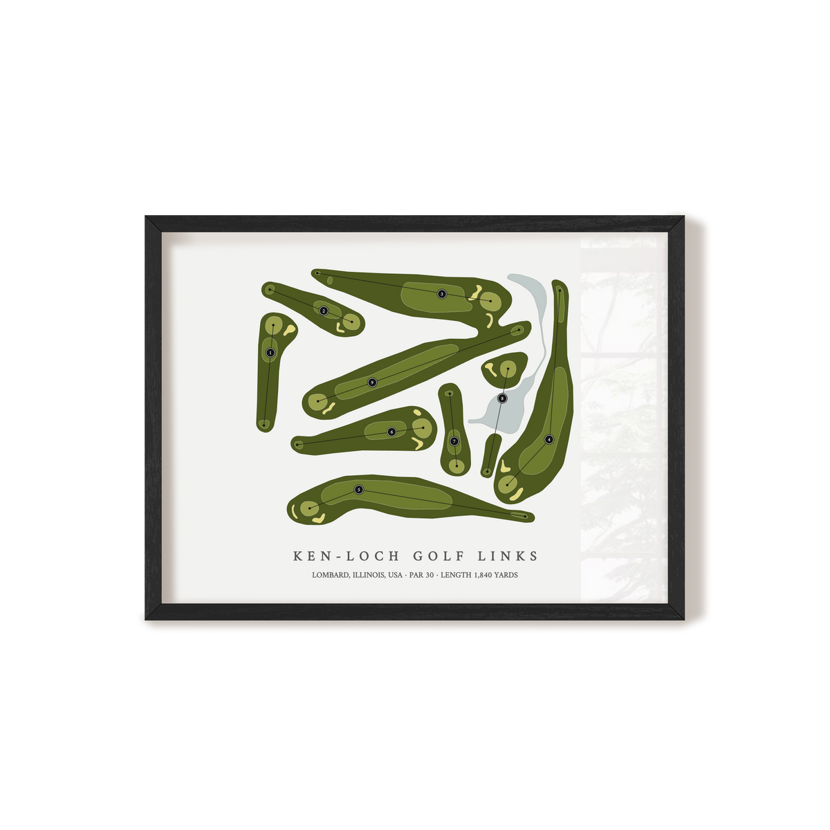 Ken-Loch Golf Links | Golf Course Map | Black Frame