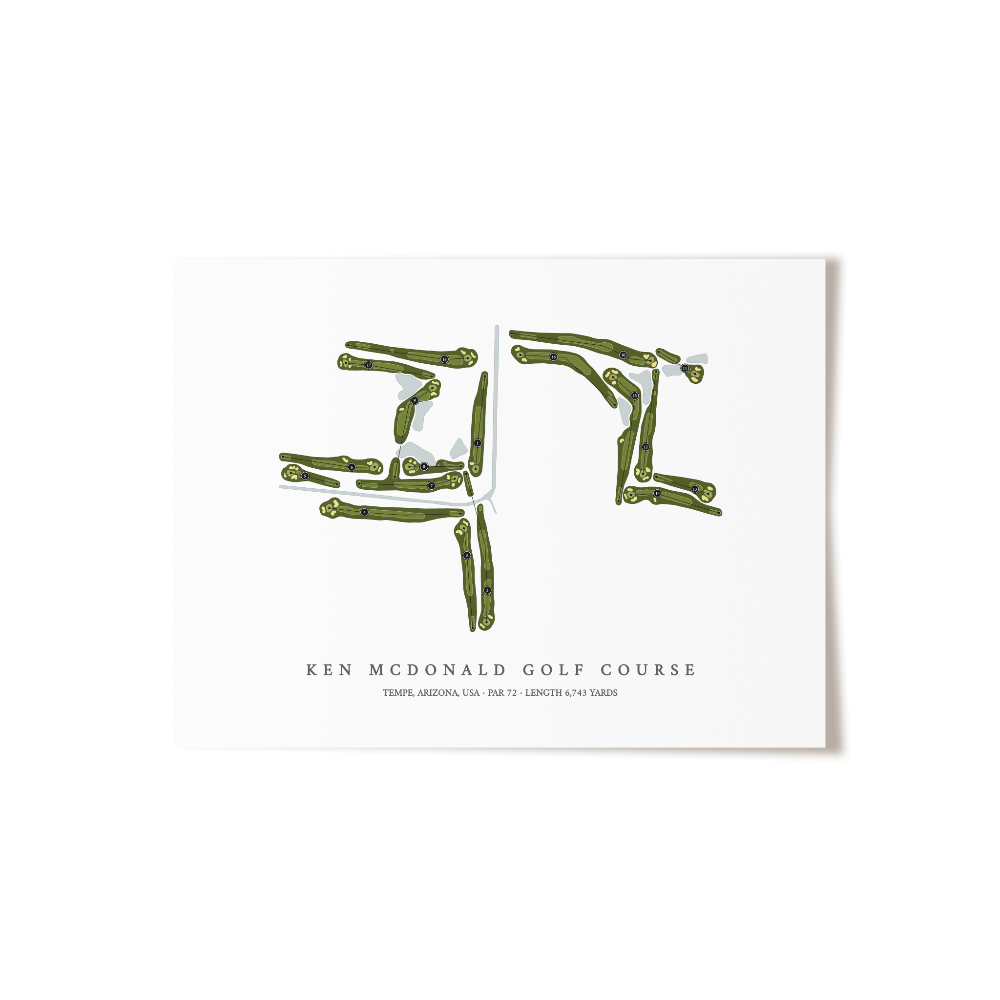 Ken McDonald Golf Course | Golf Course Map | Unframed