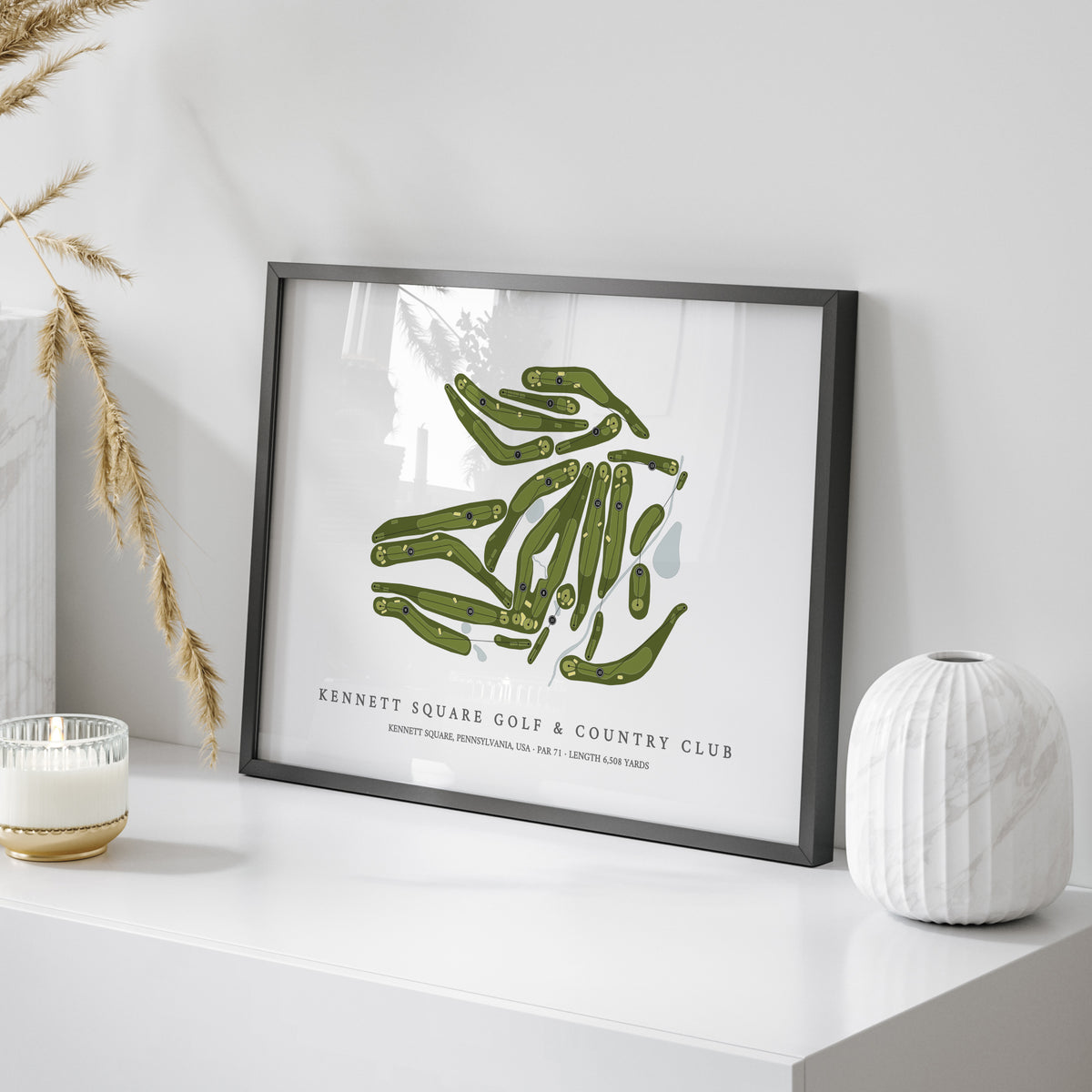 Kennett Square Golf & Country Club | Golf Course Print | On Table