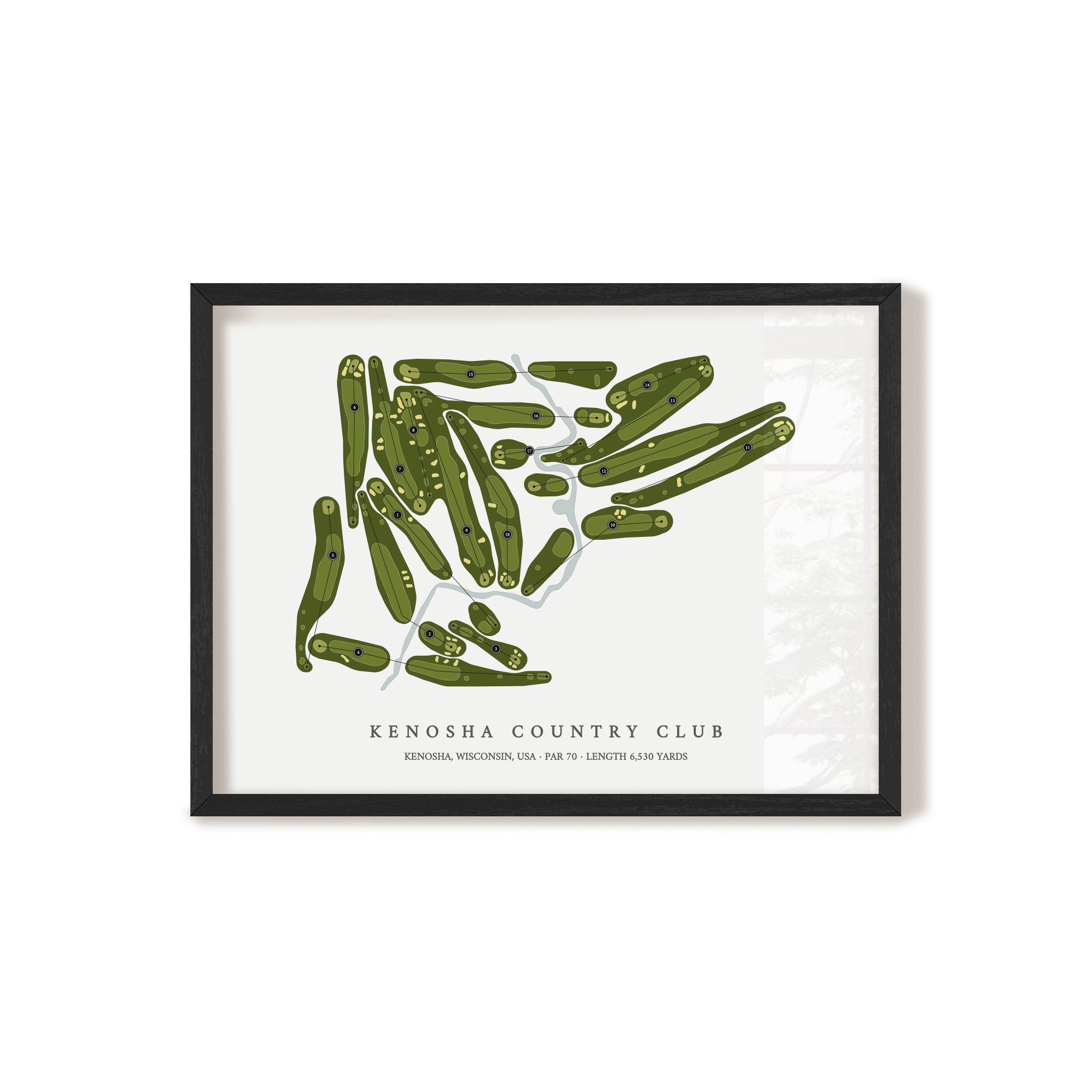 Kenosha Country Club | Golf Course Map | Black Frame 