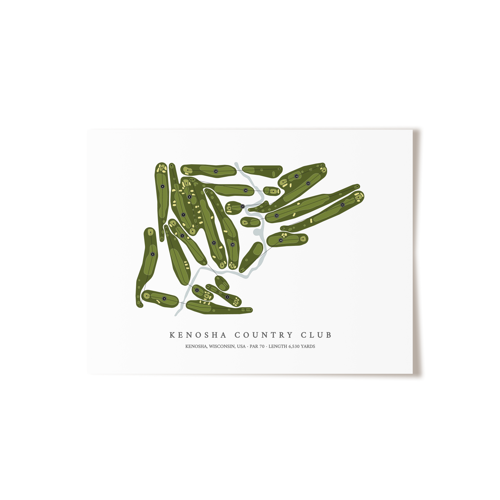 Kenosha Country Club | Golf Course Map | Unframed 