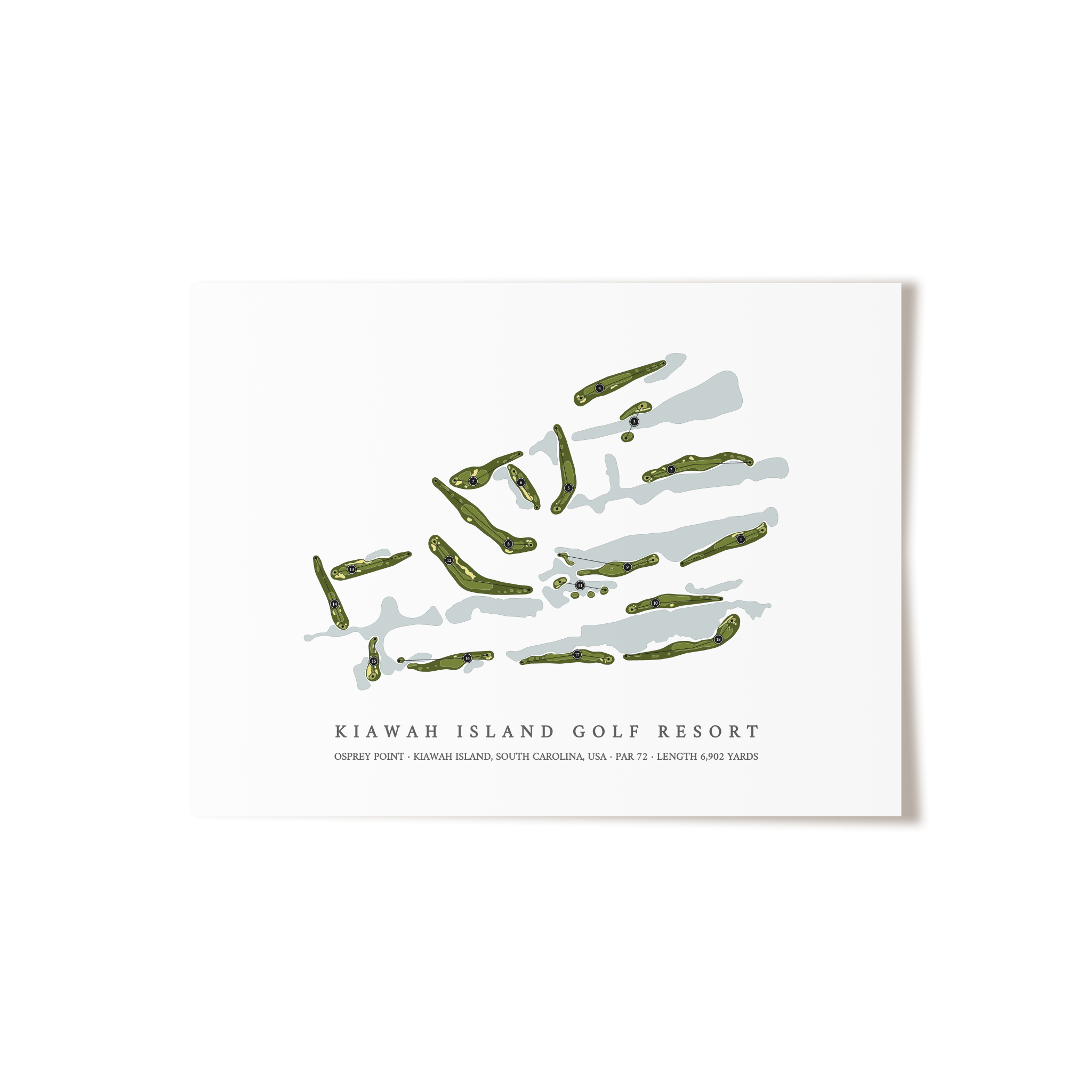 Kiawah Island Golf Resort - Osprey Point | Golf Course Map | Unframed 