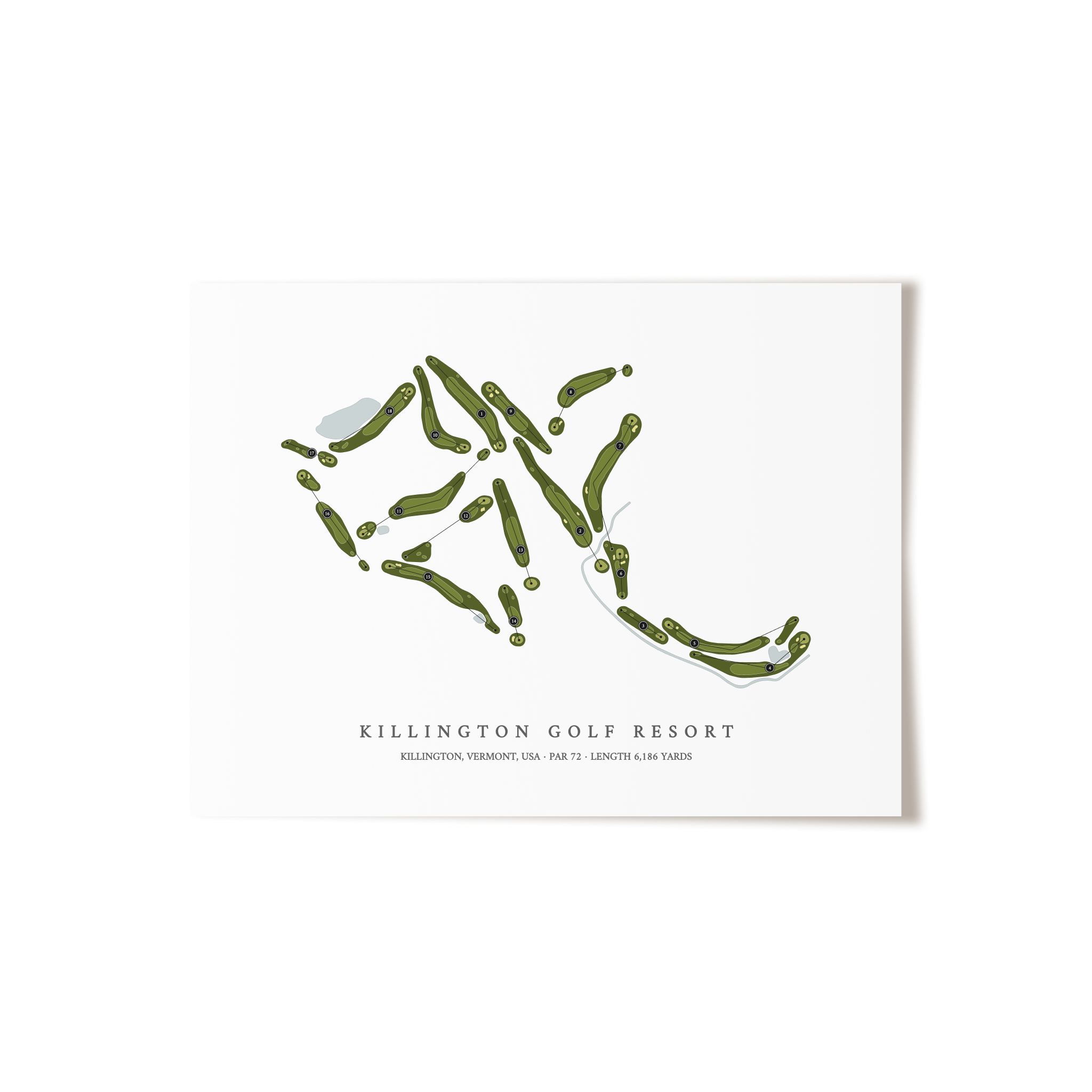 Killington Golf Resort | Golf Course Map | Unframed 