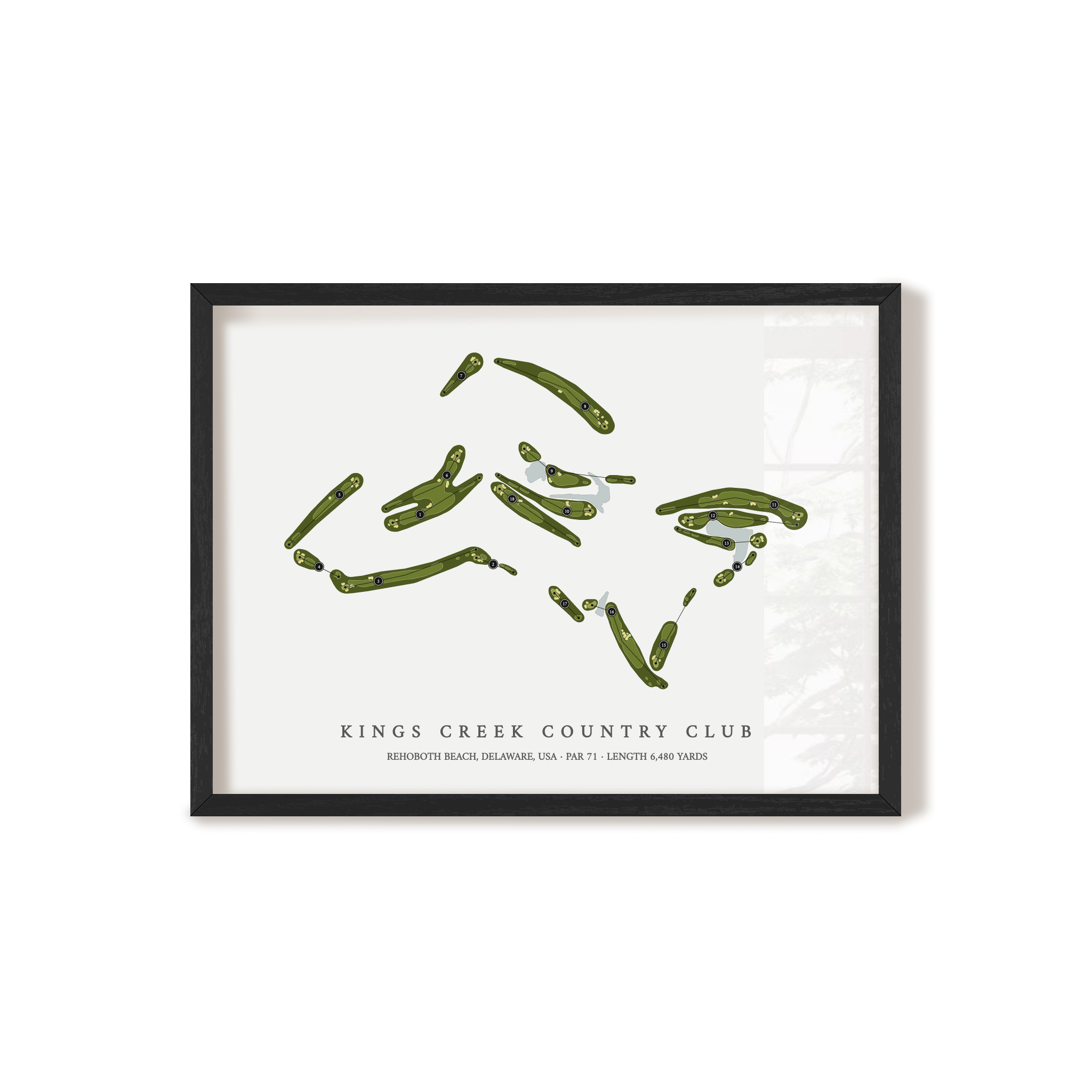 Kings Creek Country Club | Golf Course Map | Black Frame 