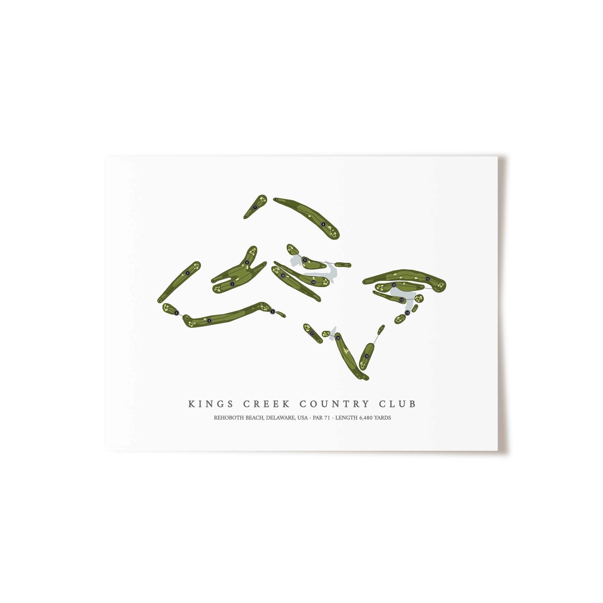 Kings Creek Country Club | Golf Course Map | Unframed 